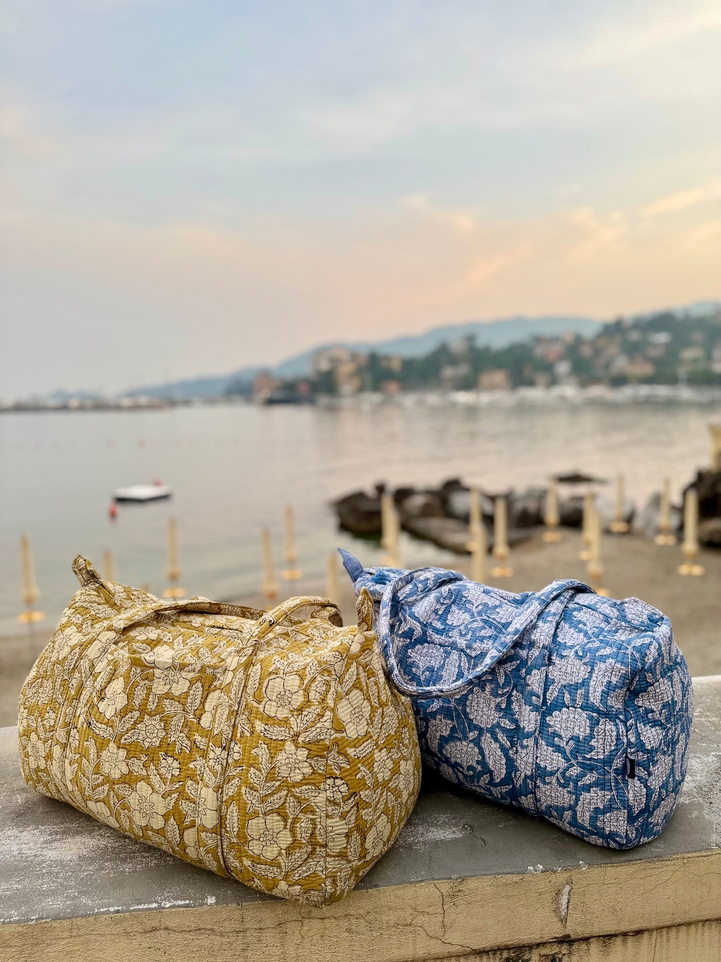 Quilted organic cotton Duffle Bag