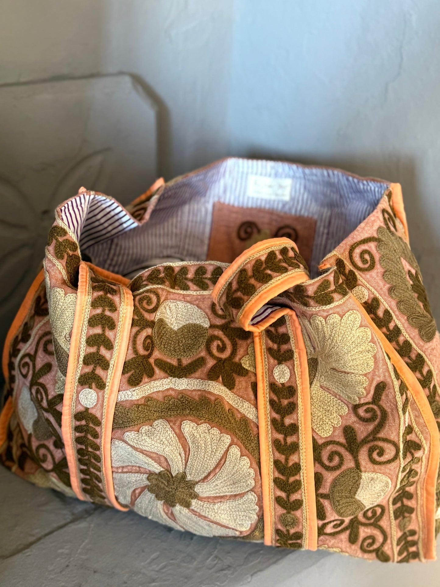 Suzani Embroidered Tote Bag
