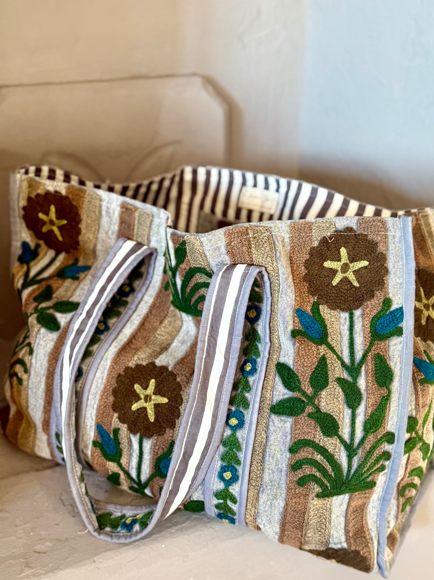 Suzani Embroidered Tote Bag