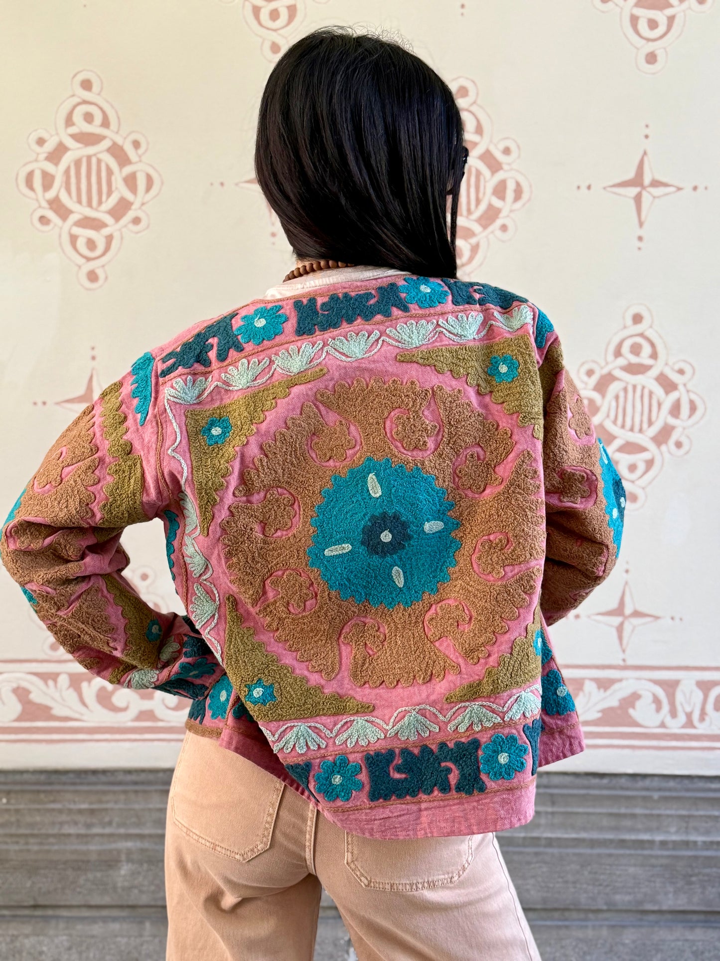 Cotton Suzani Jacket Embroidered Reversible