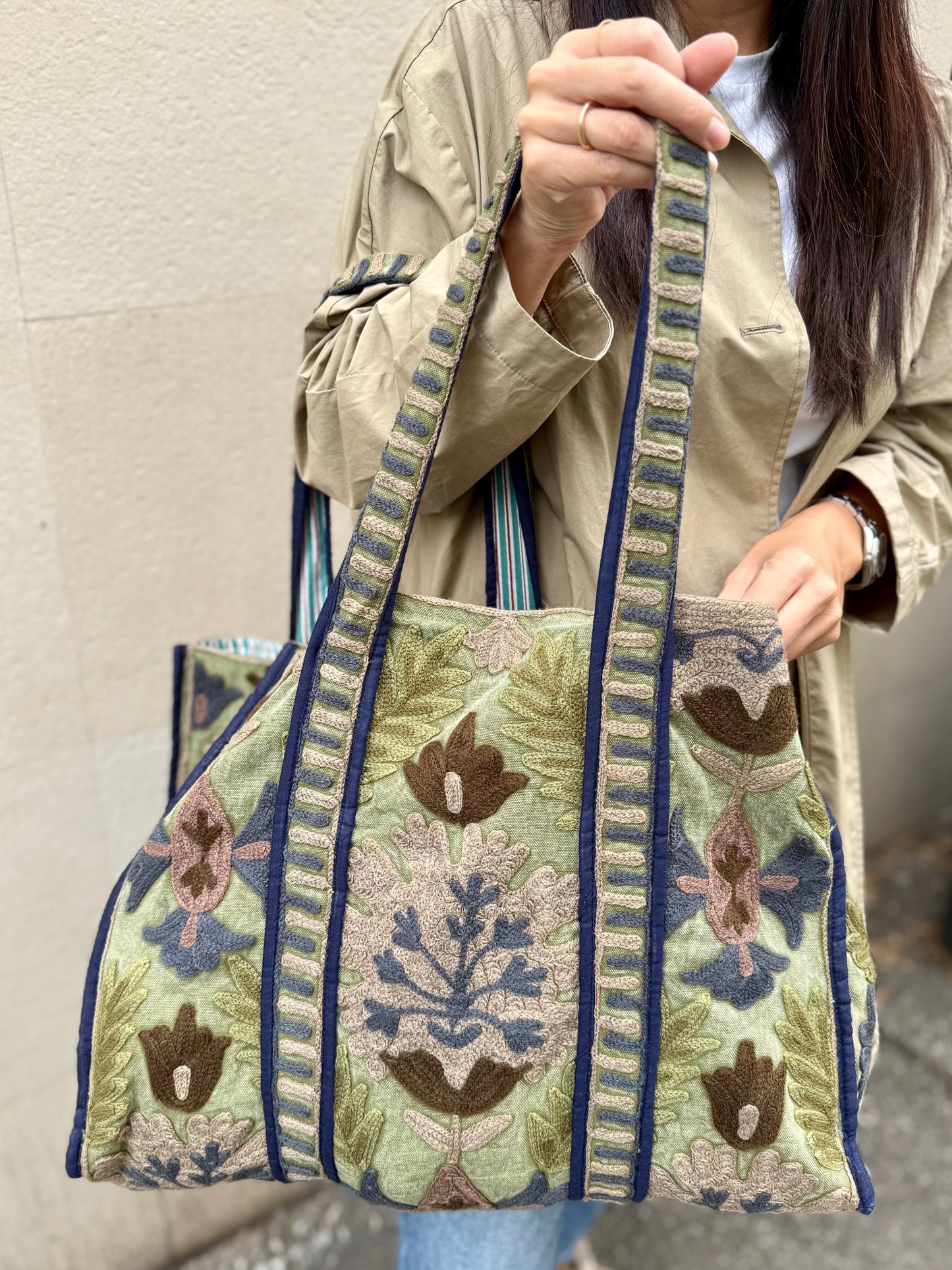 Suzani Embroidered Tote Bag