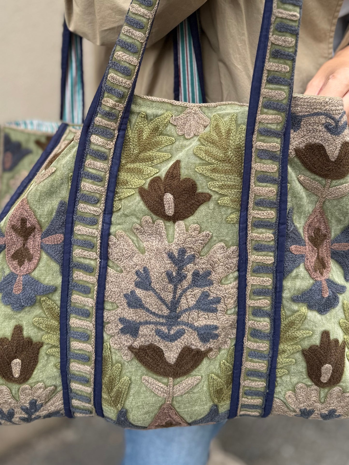 Suzani Embroidered Tote Bag
