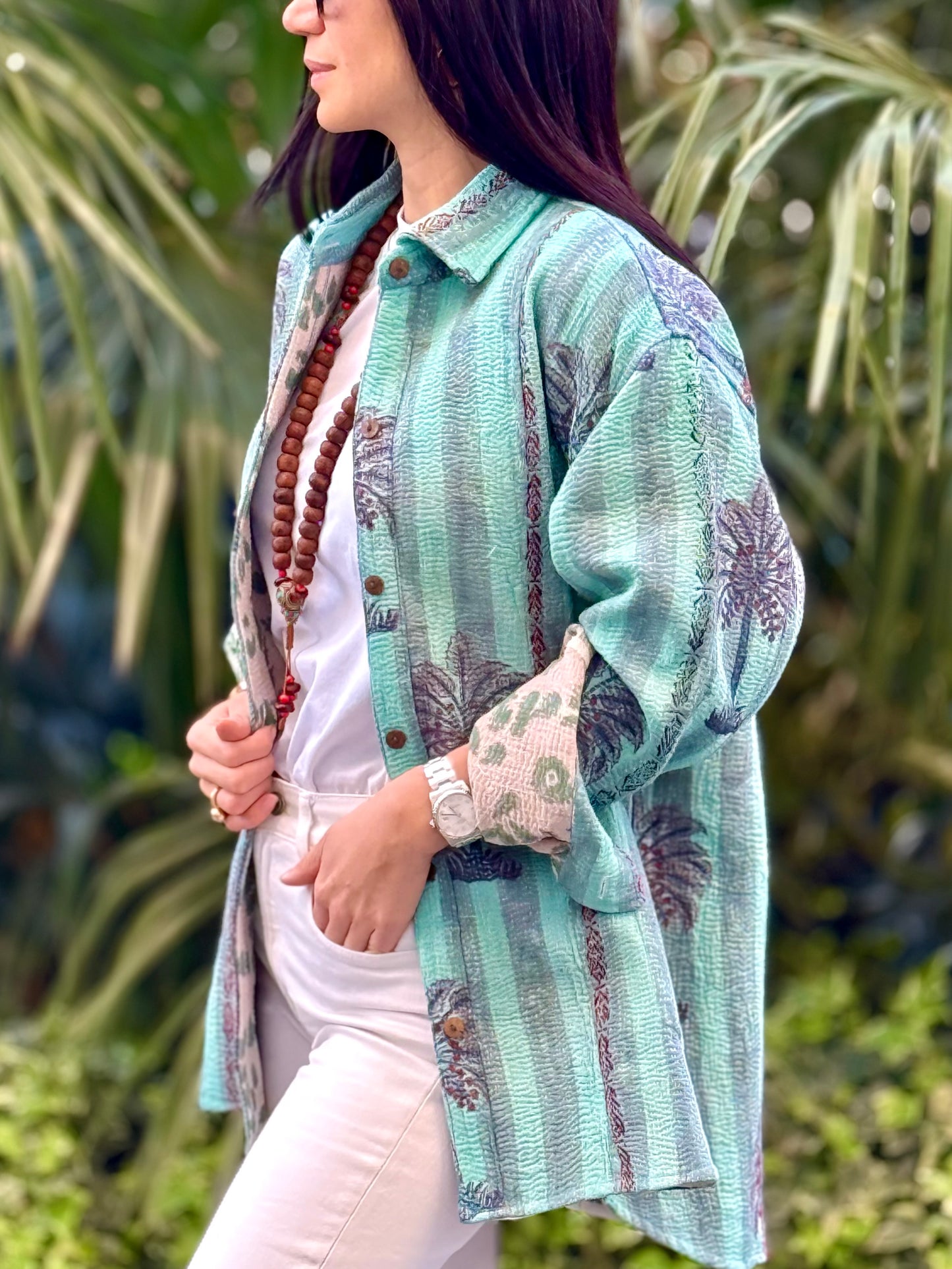 Old Kantha Over Shirt Jacket - handmade