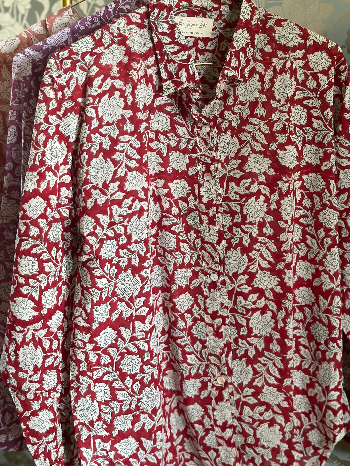 Camicia in cotone organico leggero - Floreale