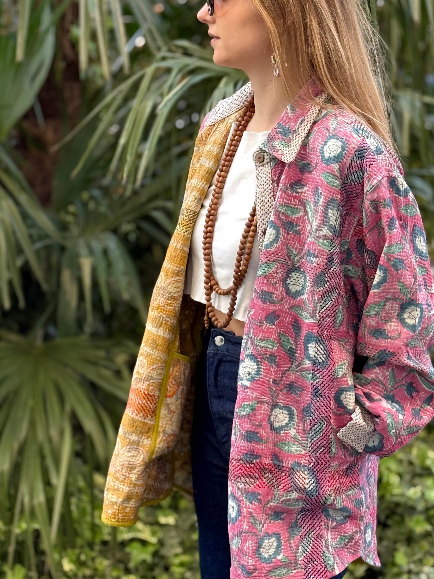 Old Kantha Over Shirt Jacket - handmade