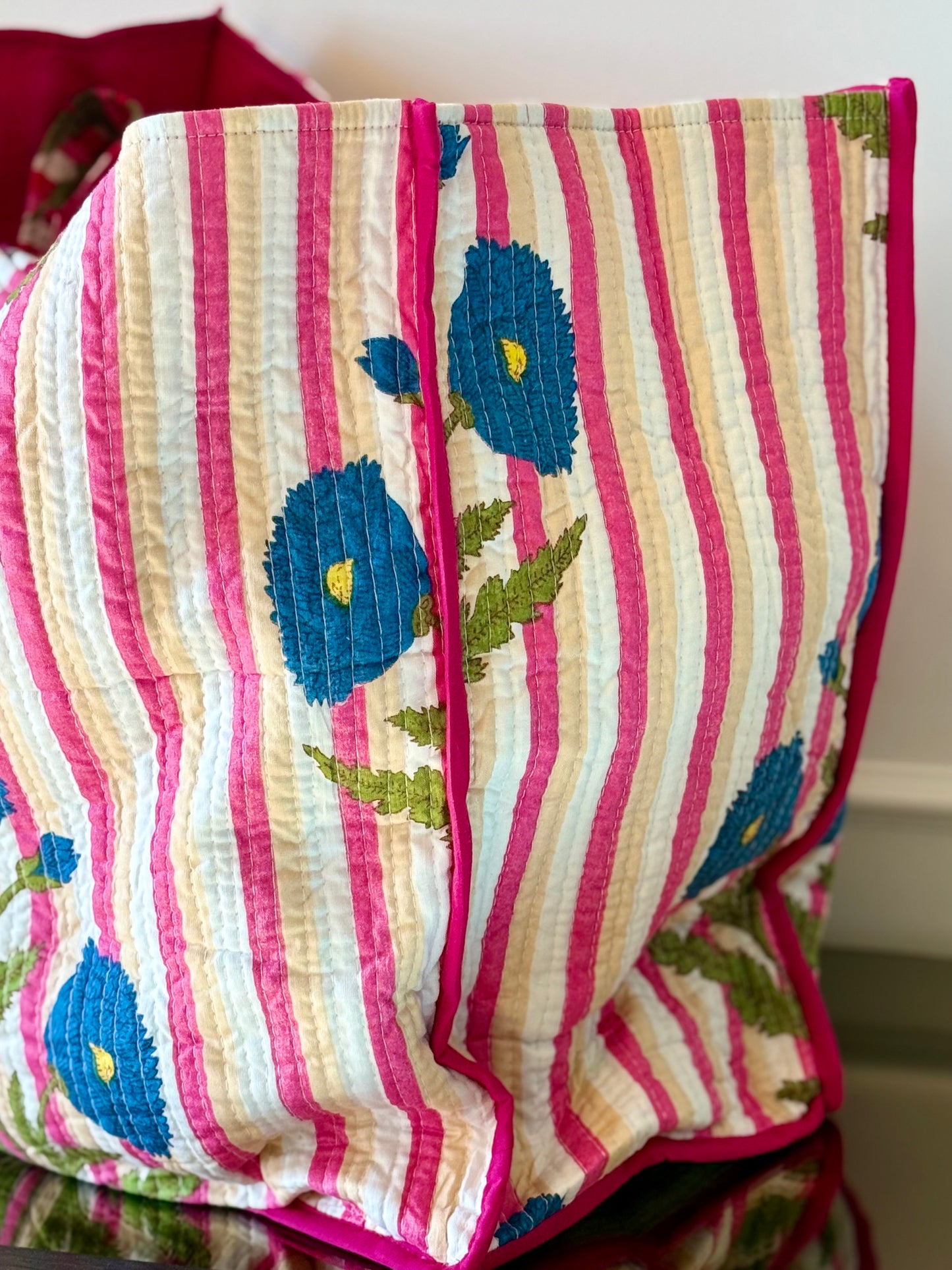 Quilted organic cotton Tote Bag - Eve