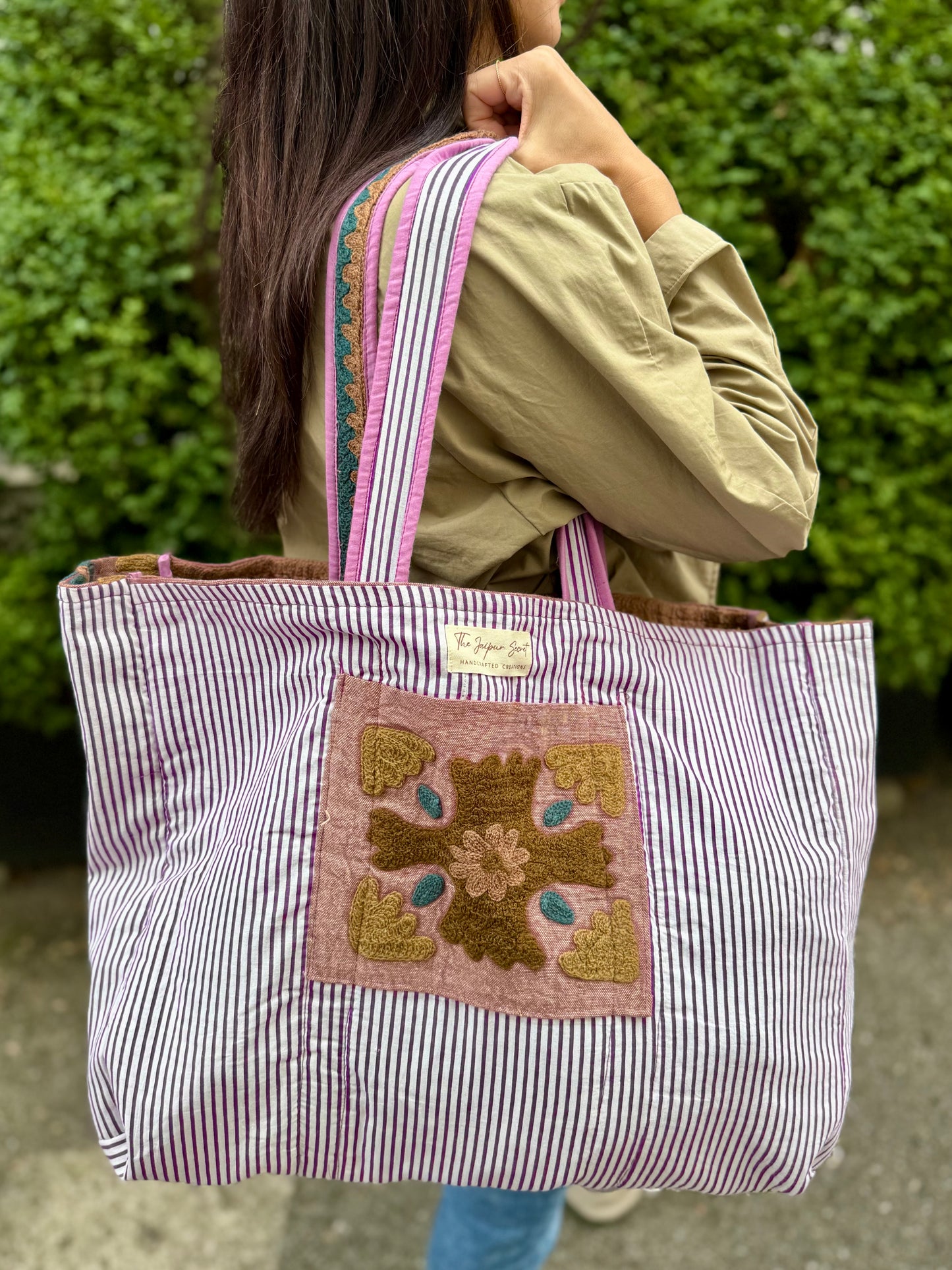 Suzani Embroidered Tote Bag
