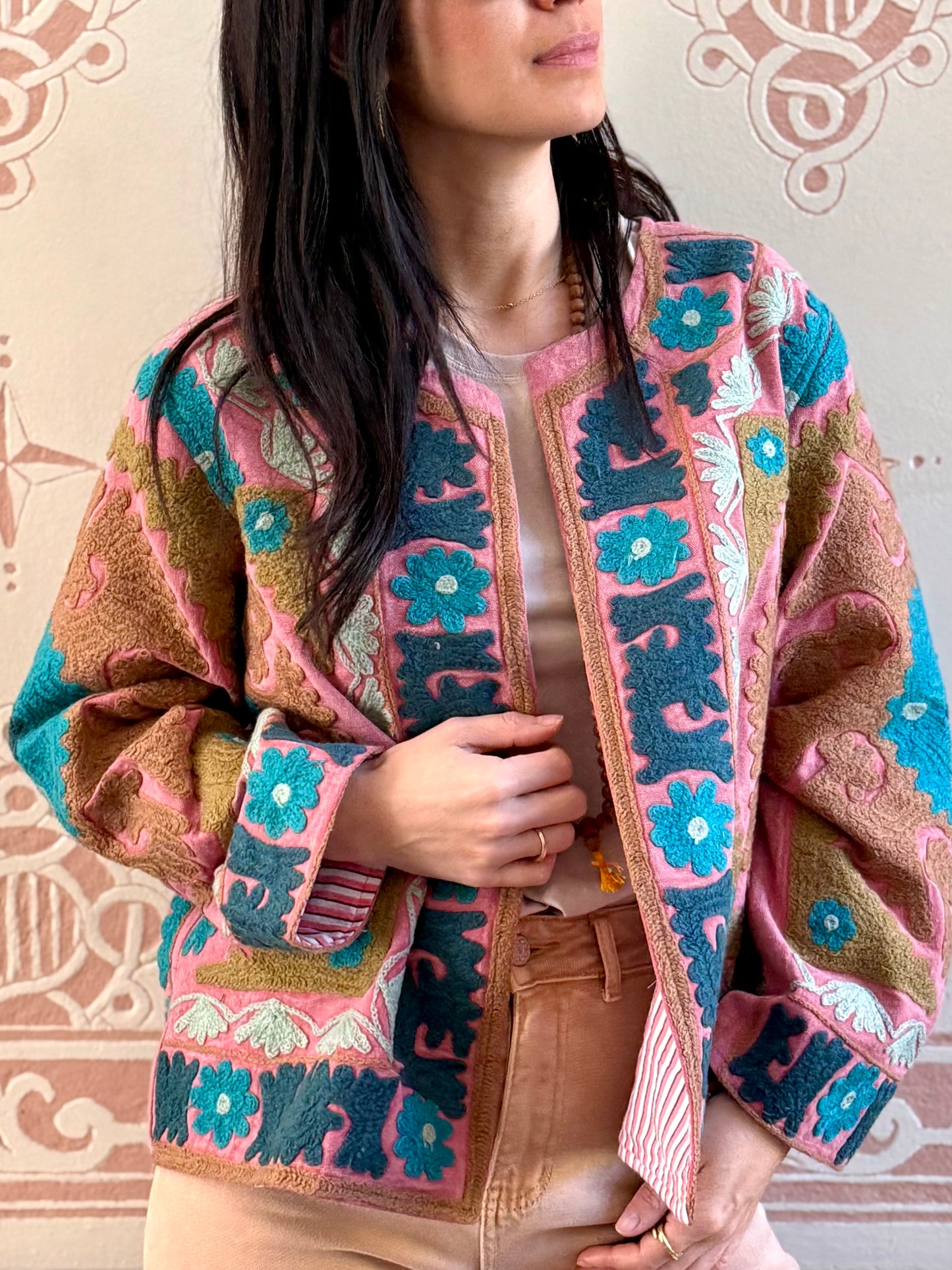 Cotton Suzani Jacket Embroidered Reversible