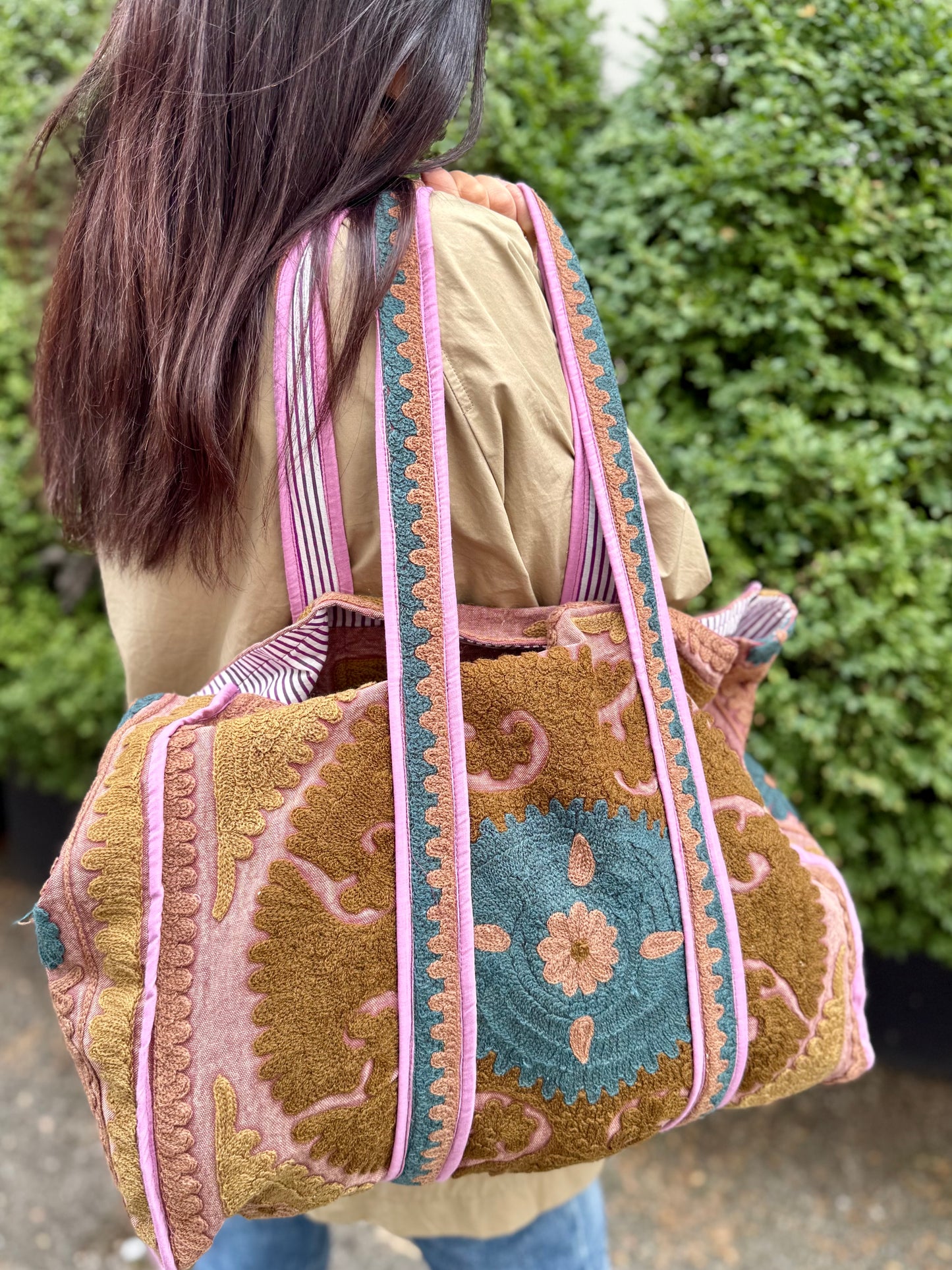 Suzani Embroidered Tote Bag
