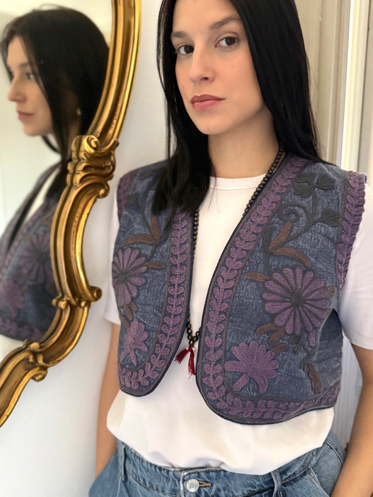 Cotton Boho Embroidered Vest