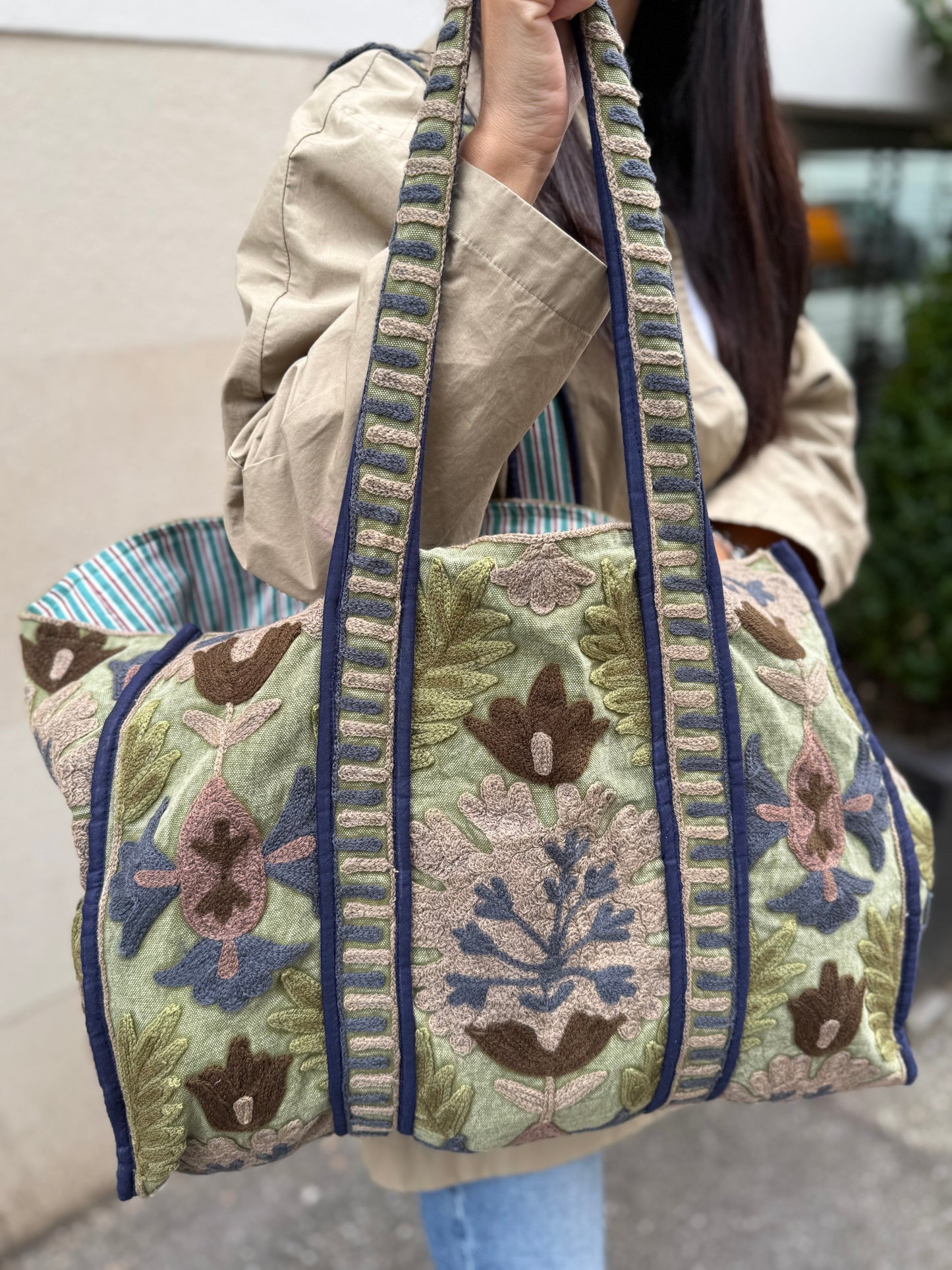 Suzani Embroidered Tote Bag