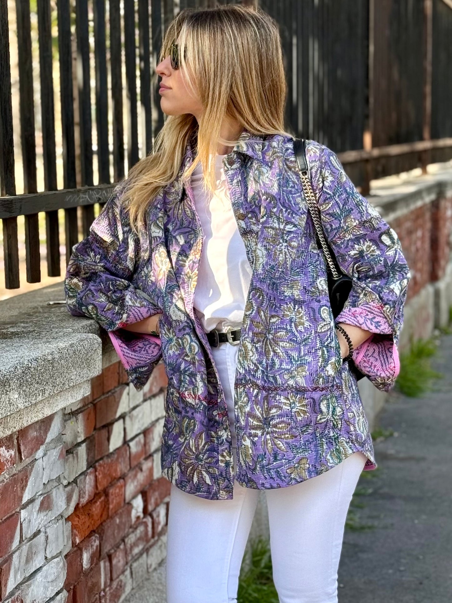 Old Kantha Over Shirt Jacket - handmade