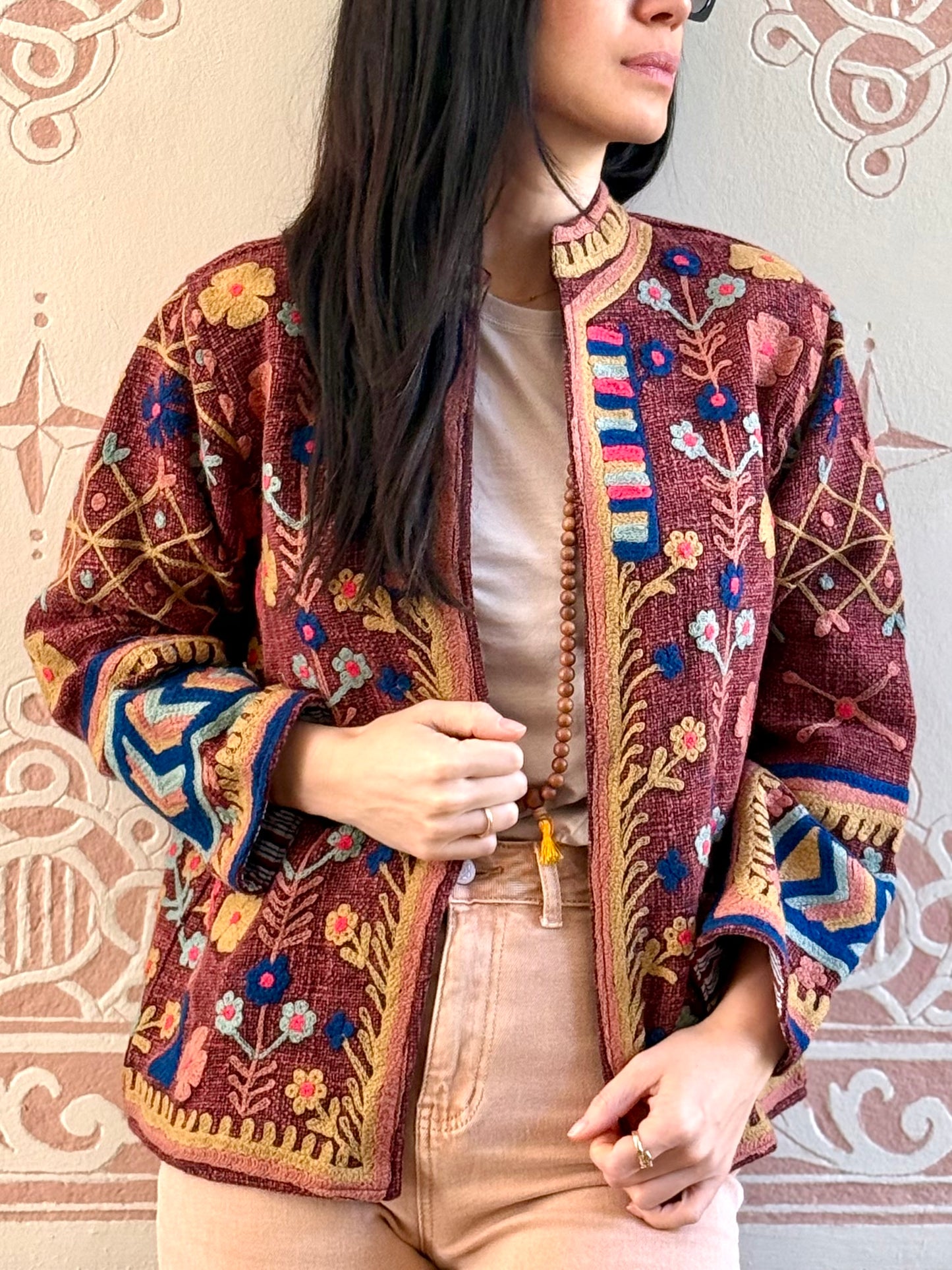Cotton Suzani Jacket Embroidered Reversible