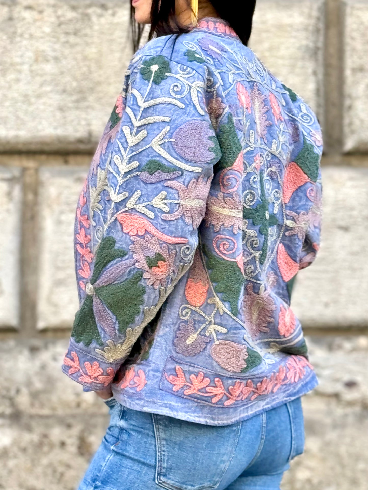 Cotton Suzani Jacket Embroidered Reversible