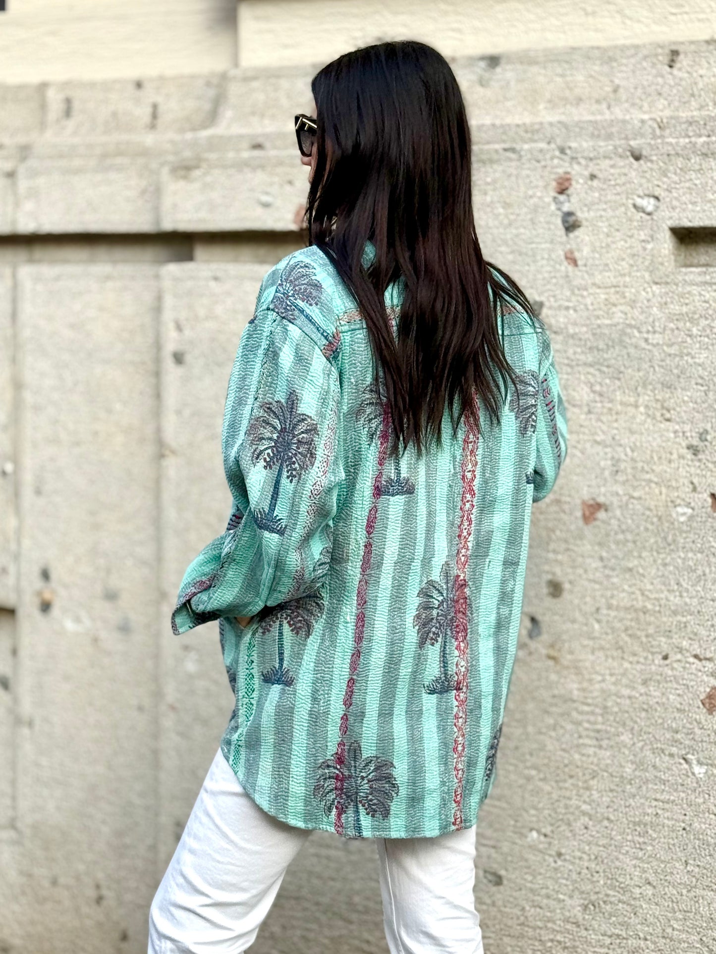 Old Kantha Over Shirt Jacket - handmade