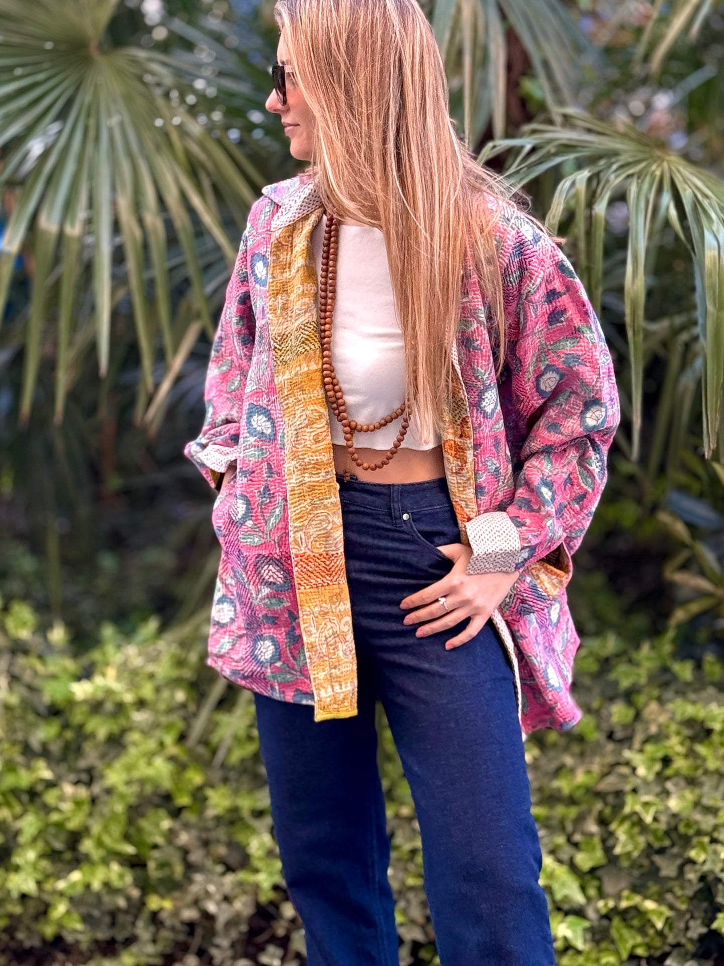 Old Kantha Over Shirt Jacket - handmade