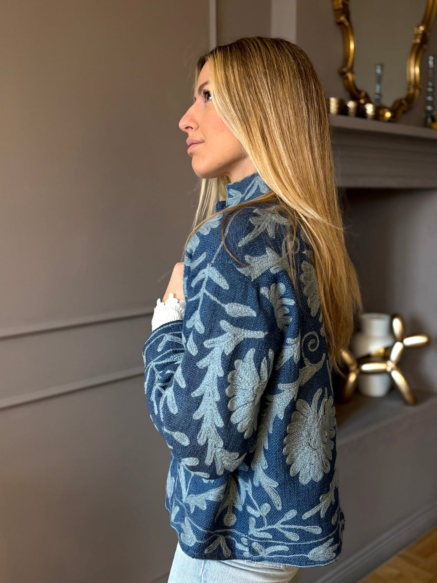 Suzani Giacca in cotone ricamato