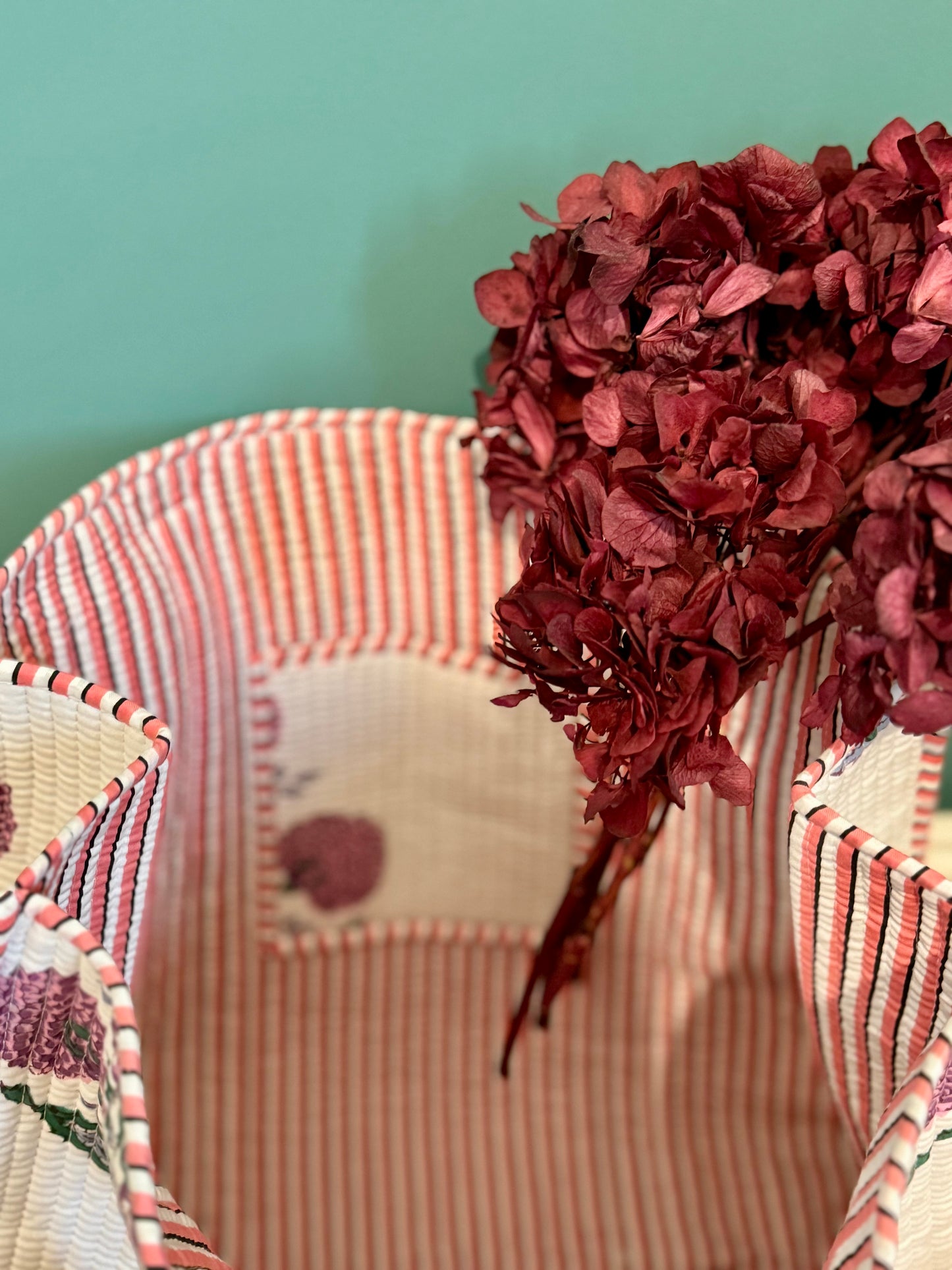 Quilted organic cotton Tote Bag - Flower