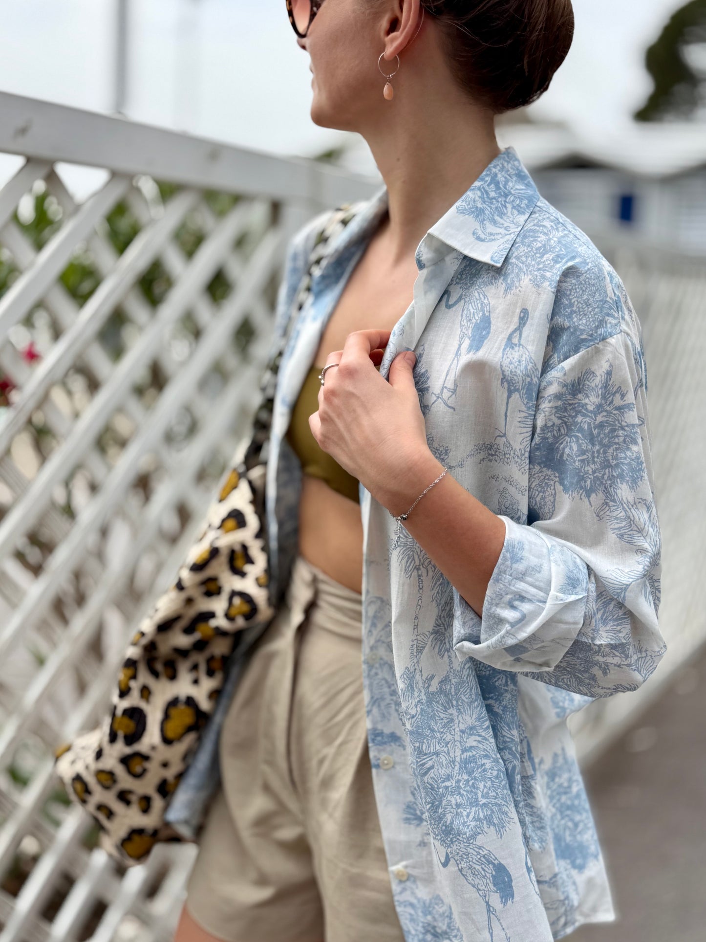 Lightweight Cotton Shirt - Jungle Light Blue