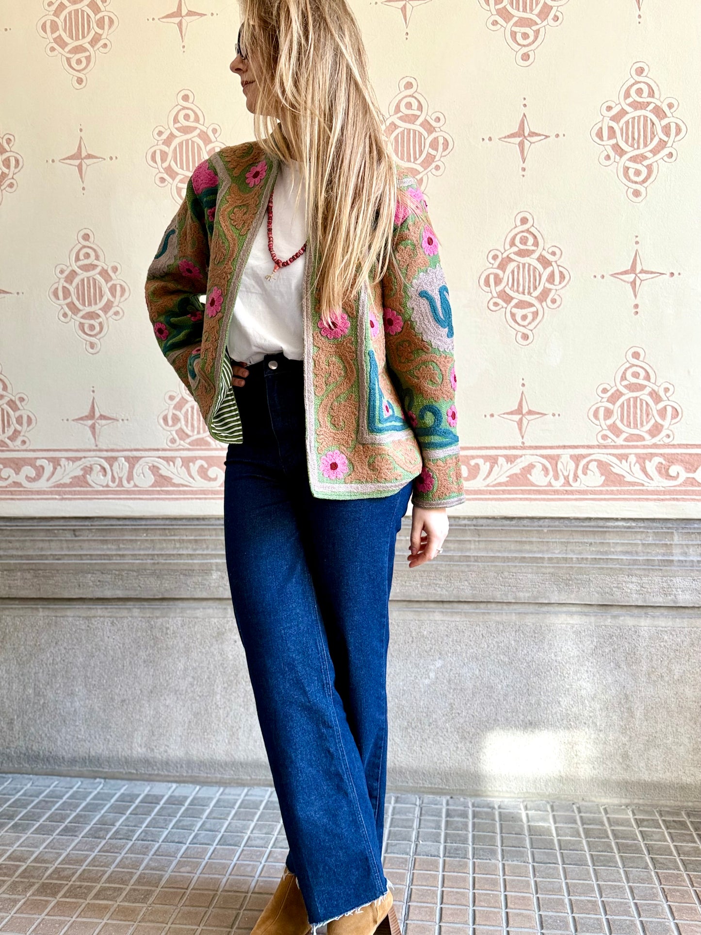 Cotton Suzani Jacket Embroidered Reversible