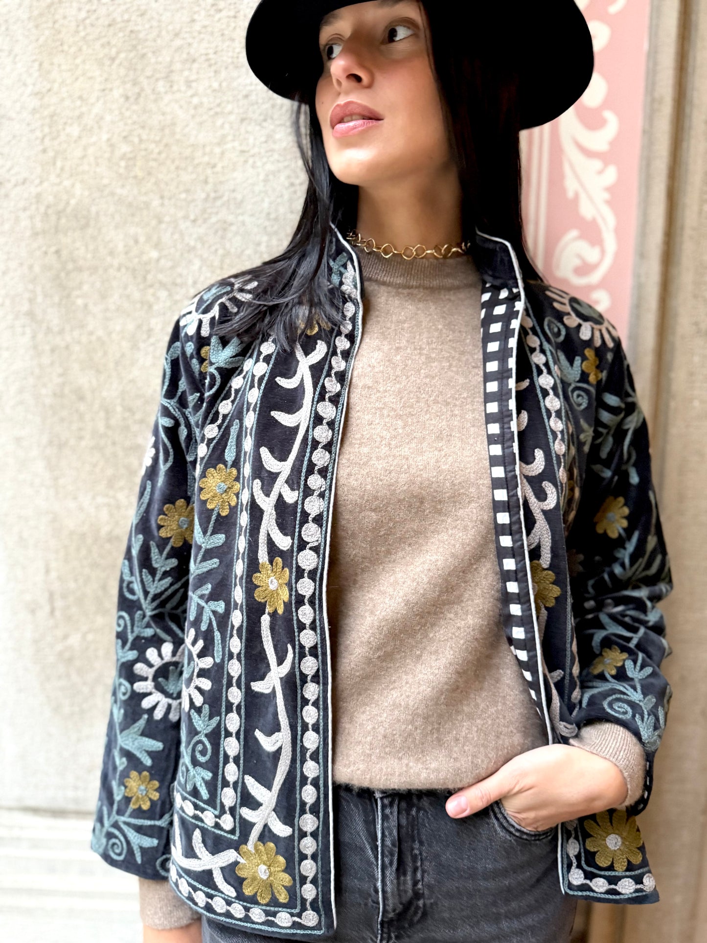 Paris Velvet Jacket - Black Small
