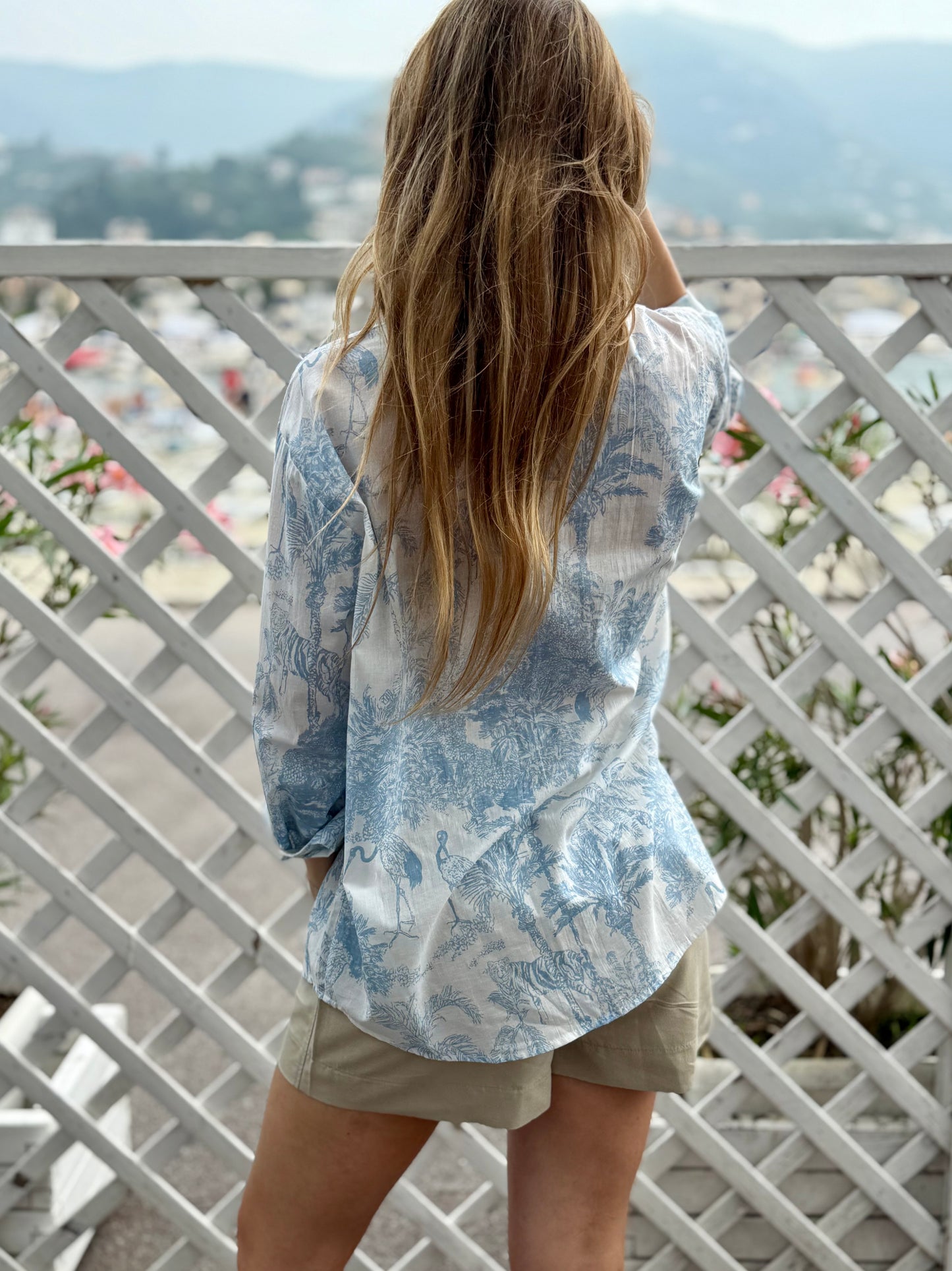 Lightweight Cotton Shirt - Jungle Light Blue