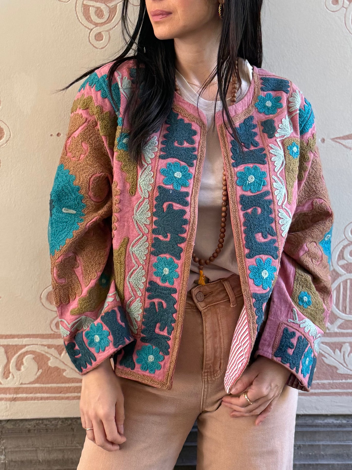 Cotton Suzani Jacket Embroidered Reversible