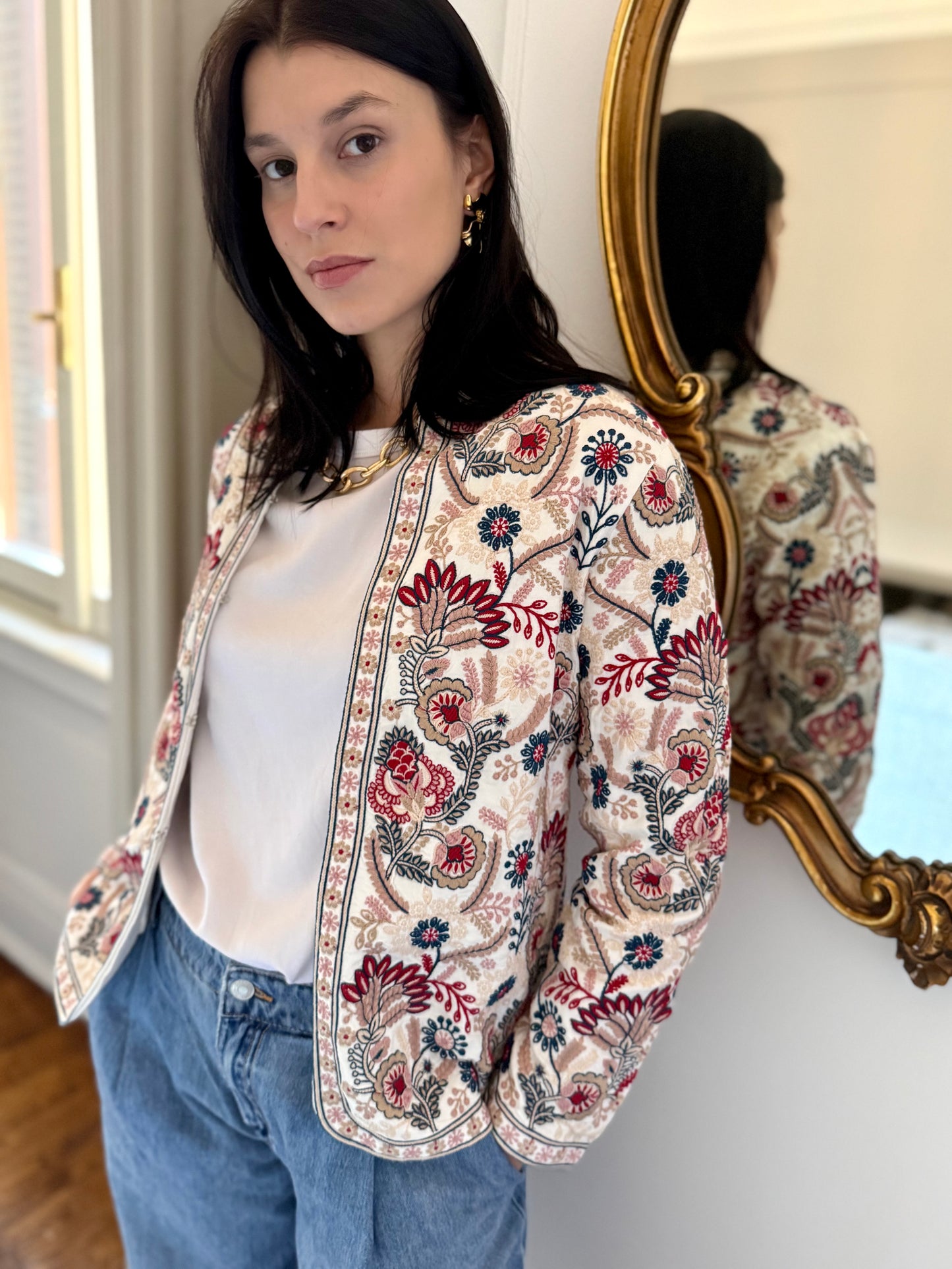 Leila Jacket Embroidered - White