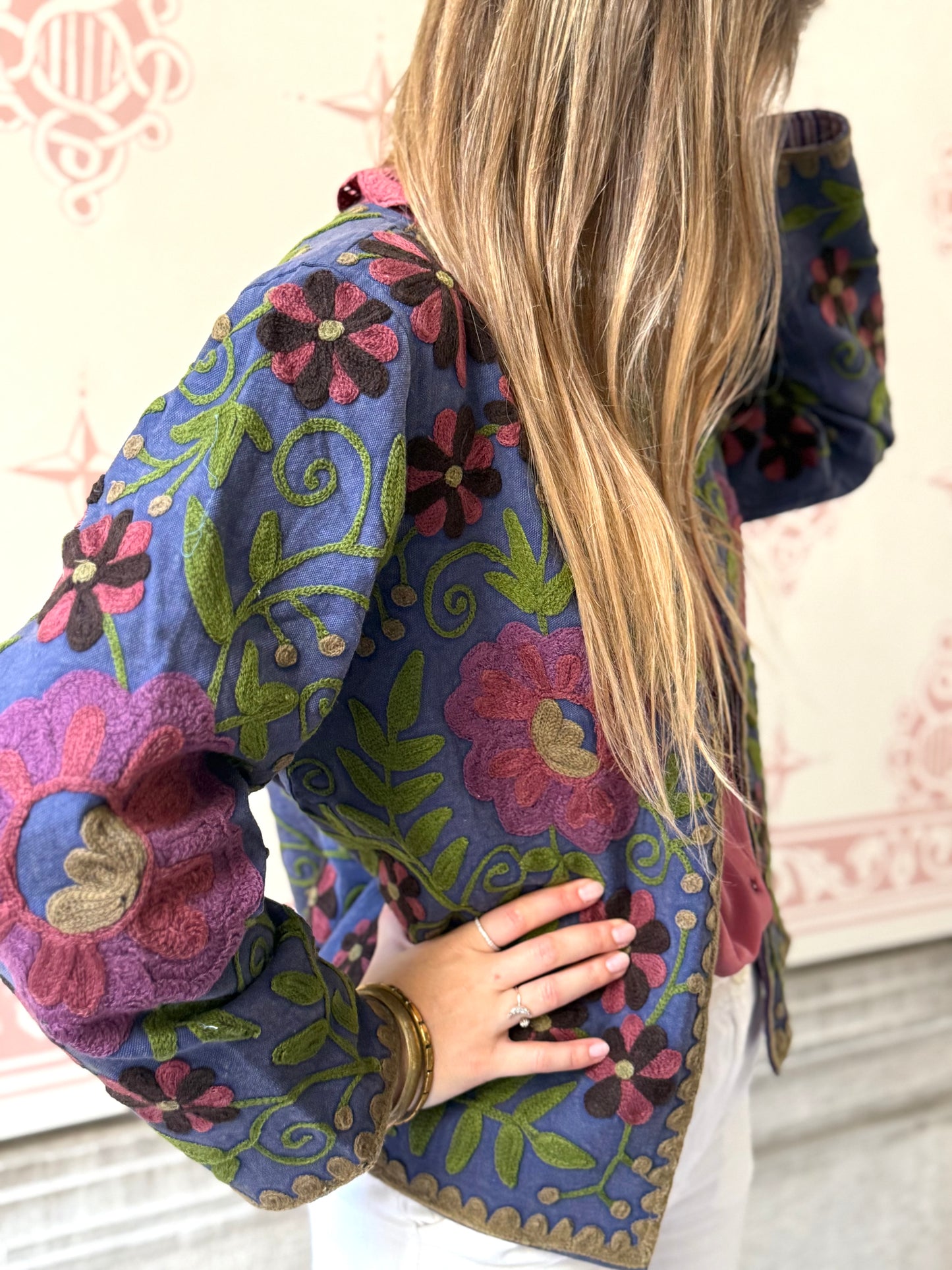 Cotton Suzani Jacket Embroidered Reversible