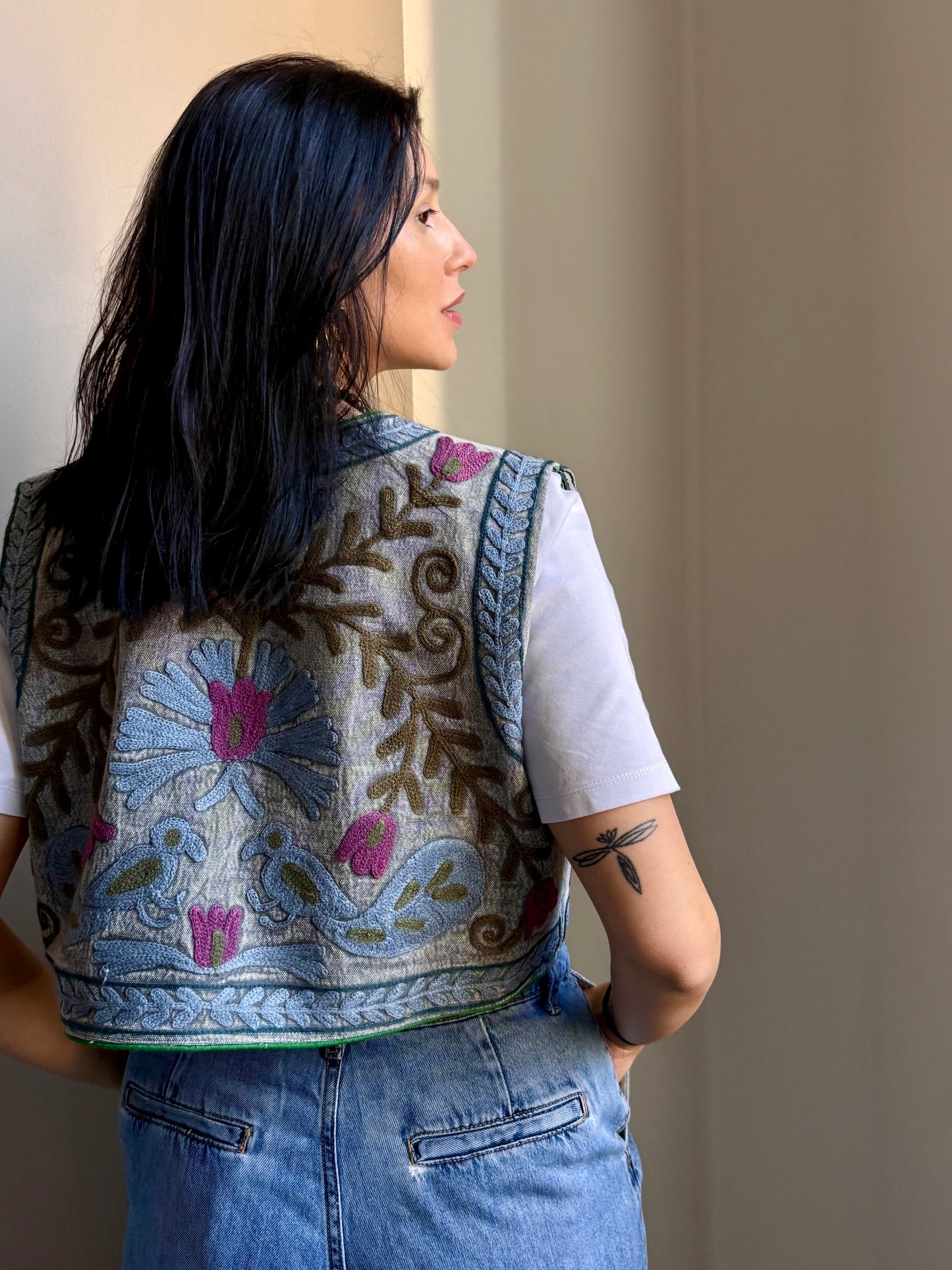Cotton Boho Embroidered Vest