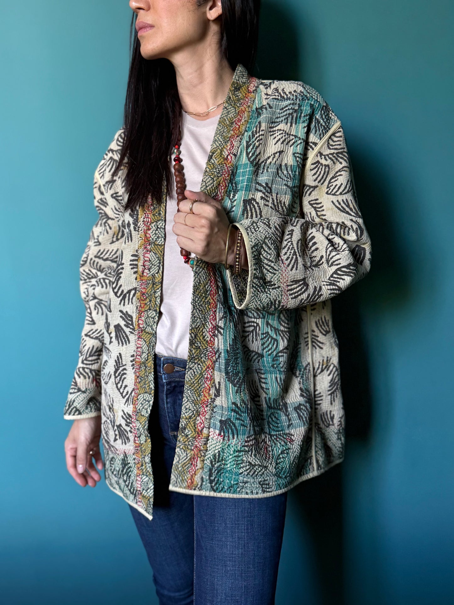Vintage Kantha Giacca Kimono