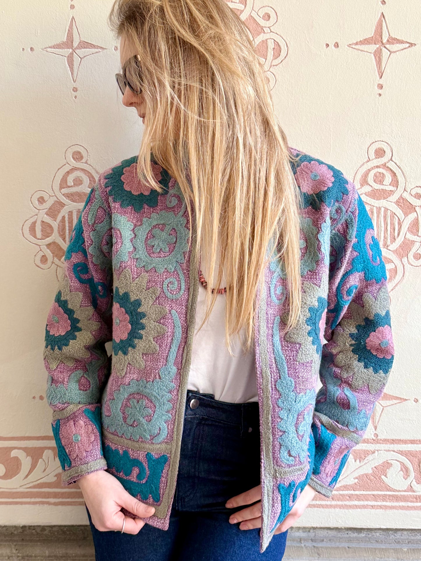 Cotton Suzani Jacket Embroidered Reversible