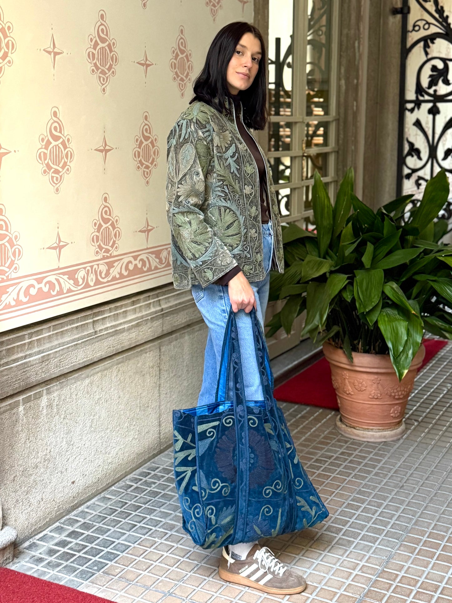 Suzani Embroidered Tote Bag