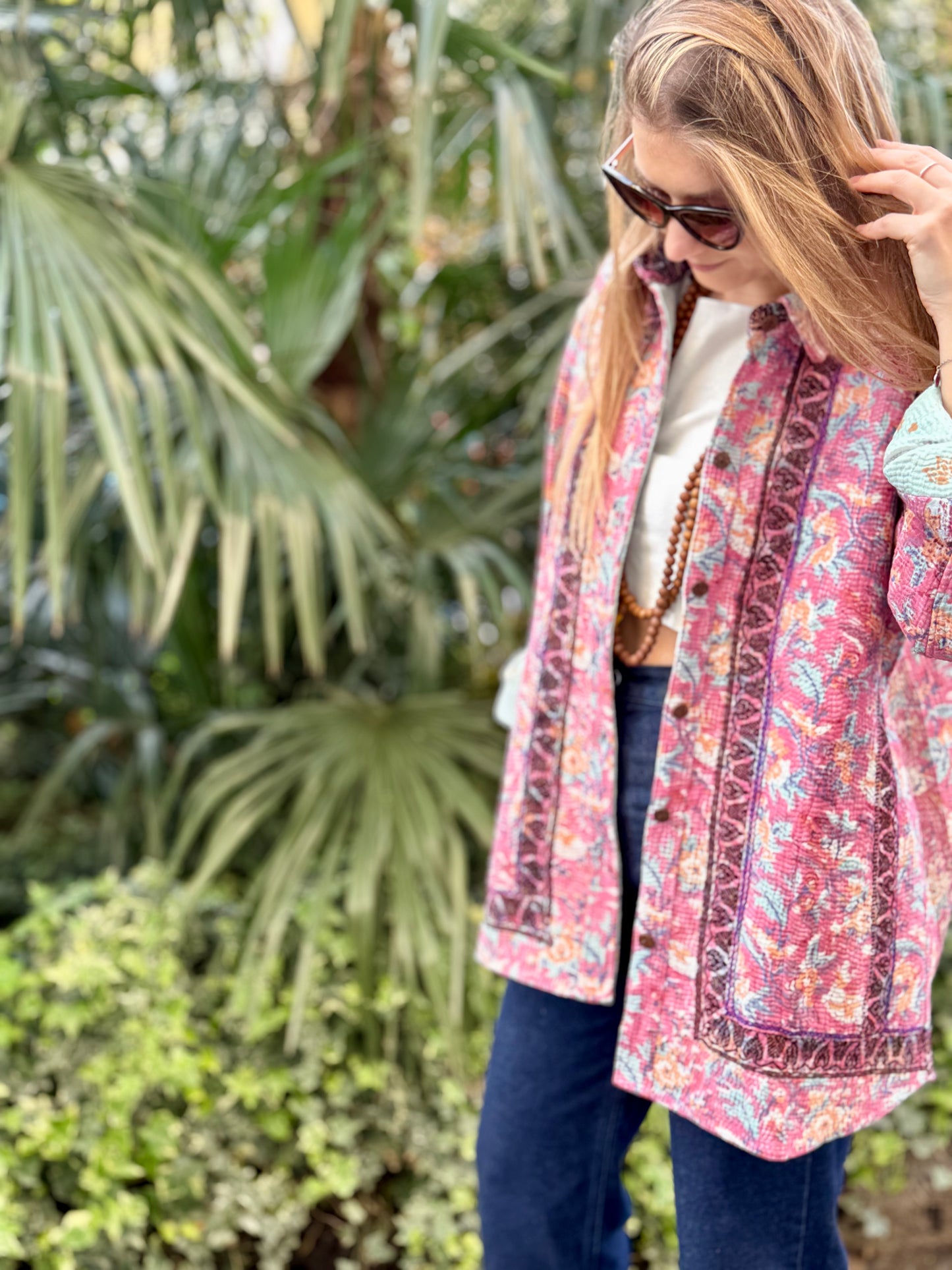 Old Kantha Over Shirt Jacket - handmade