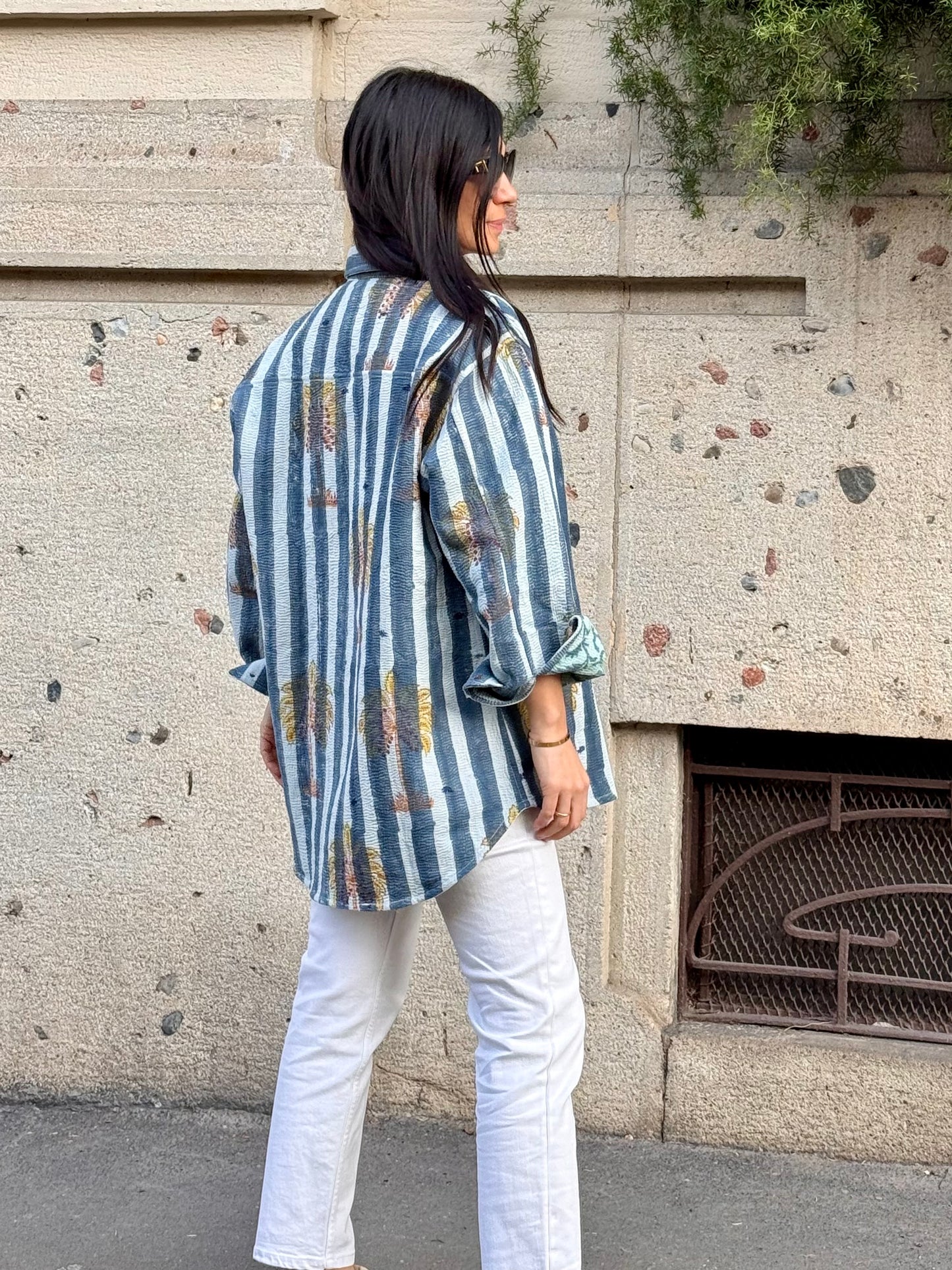 Old Kantha Over Shirt Jacket - handmade