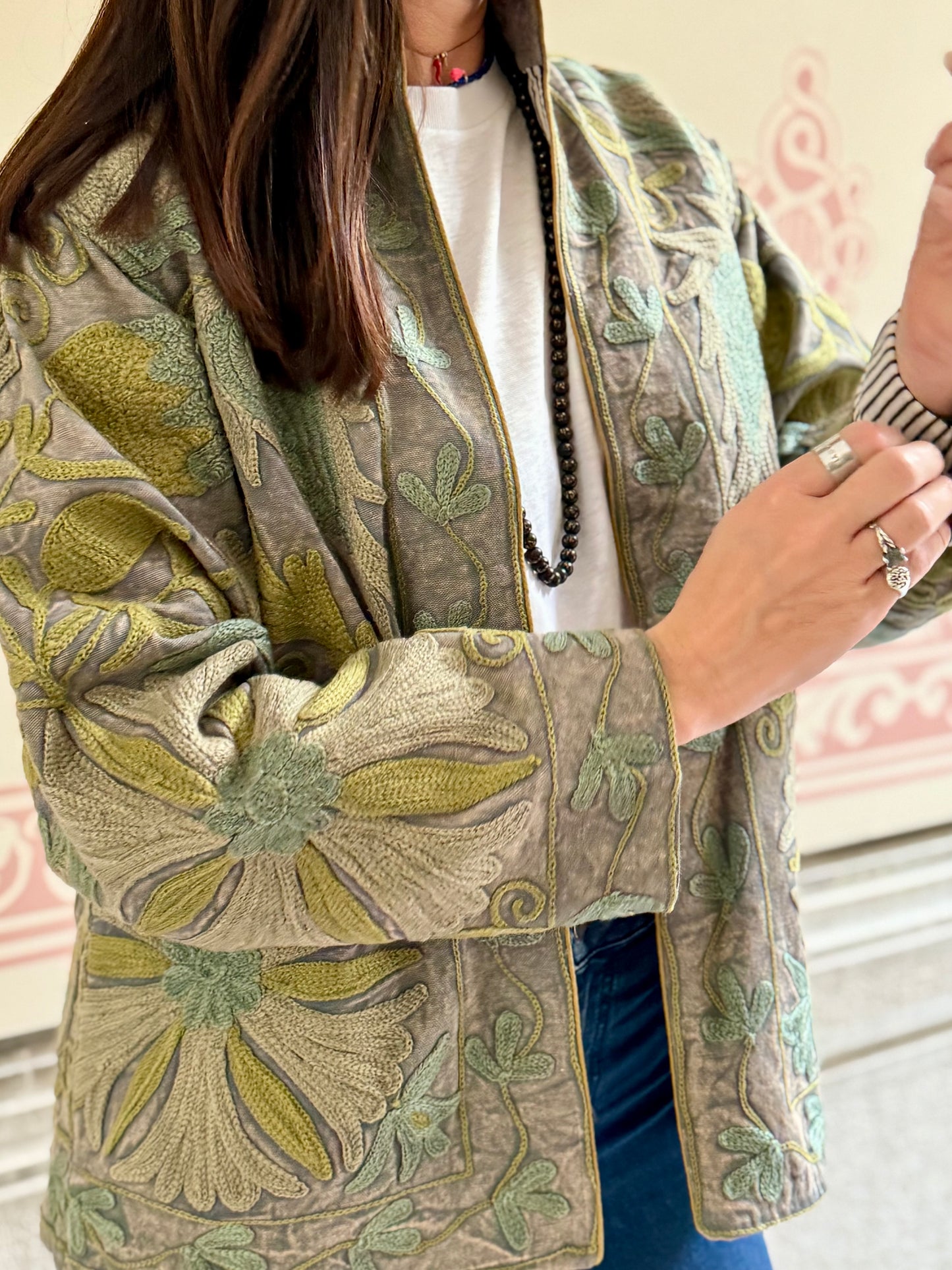Cotton Suzani Jacket Embroidered Reversible