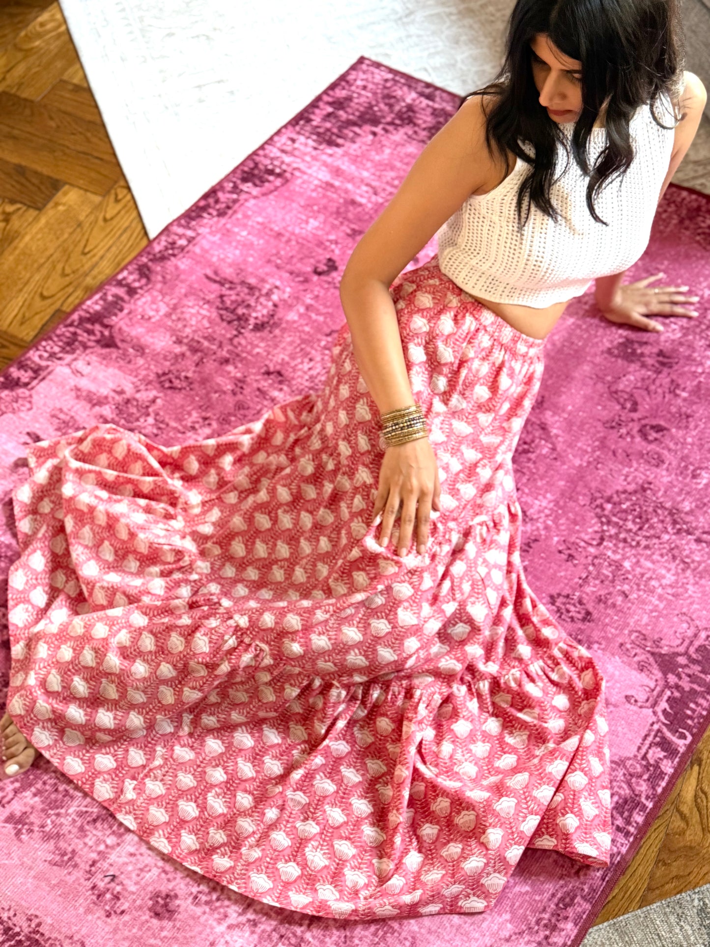 Divina Long Flounced Skirt