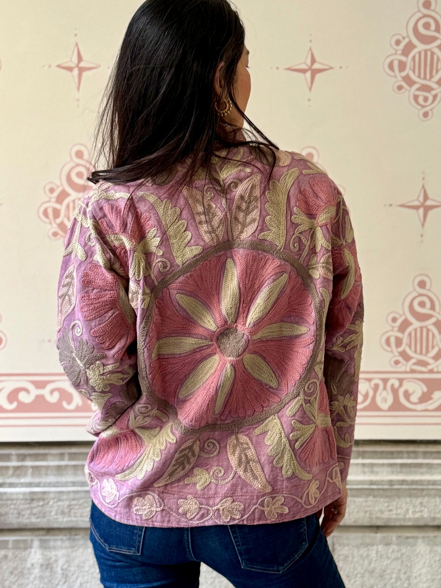Cotton Suzani Jacket Embroidered Reversible