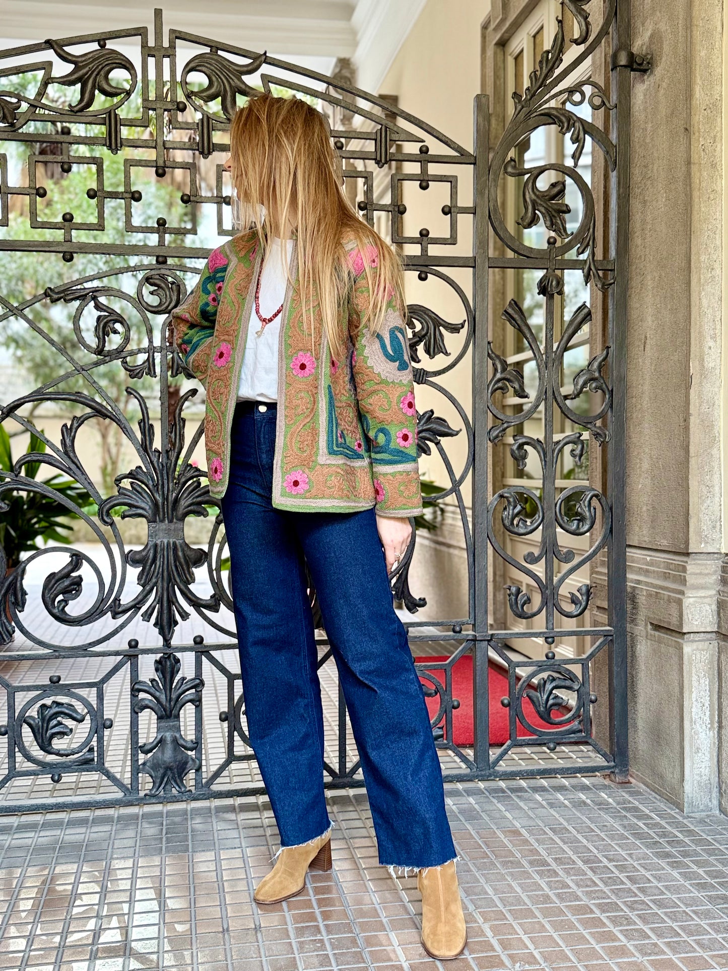 Cotton Suzani Jacket Embroidered Reversible