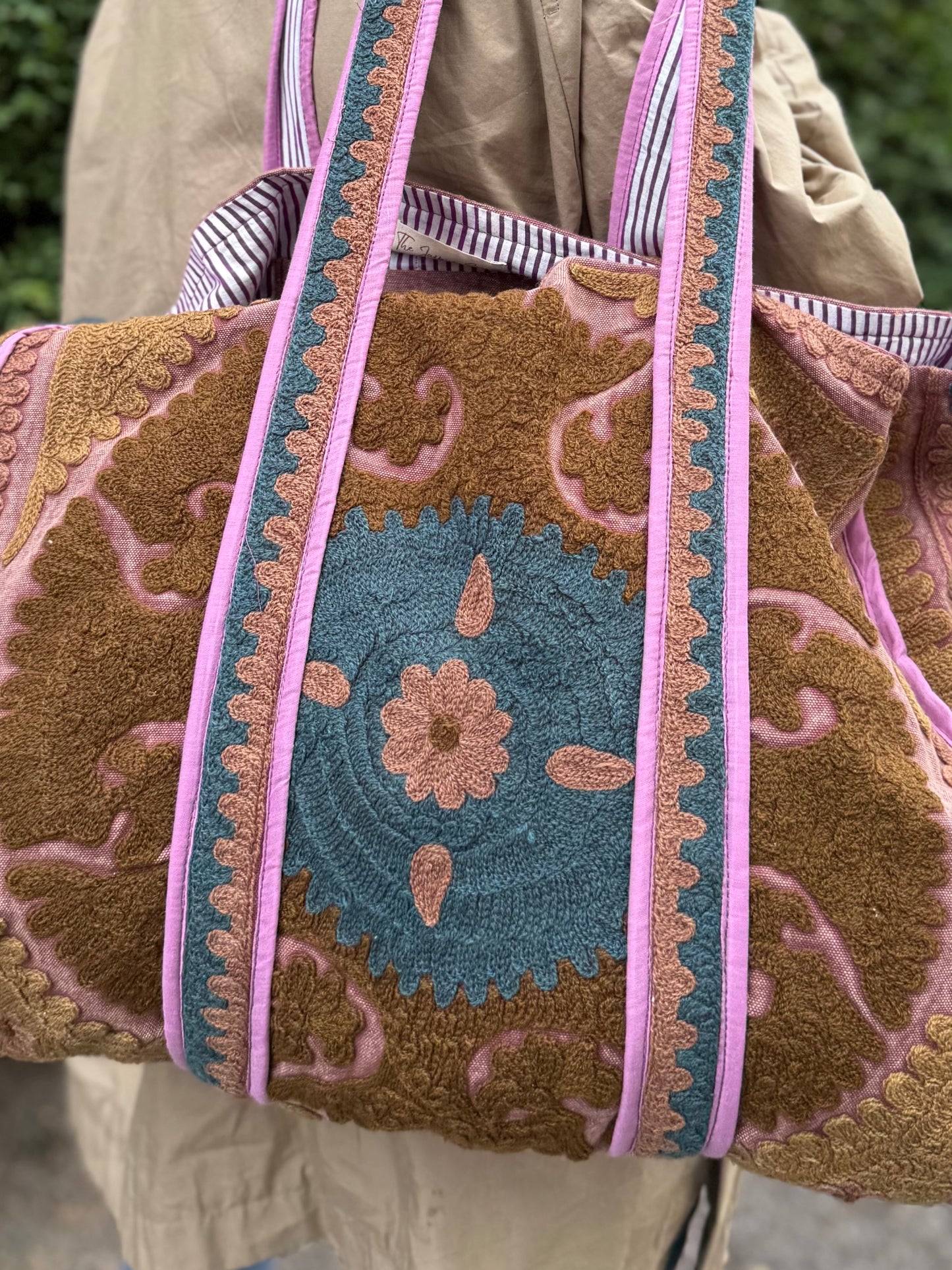 Suzani Embroidered Tote Bag