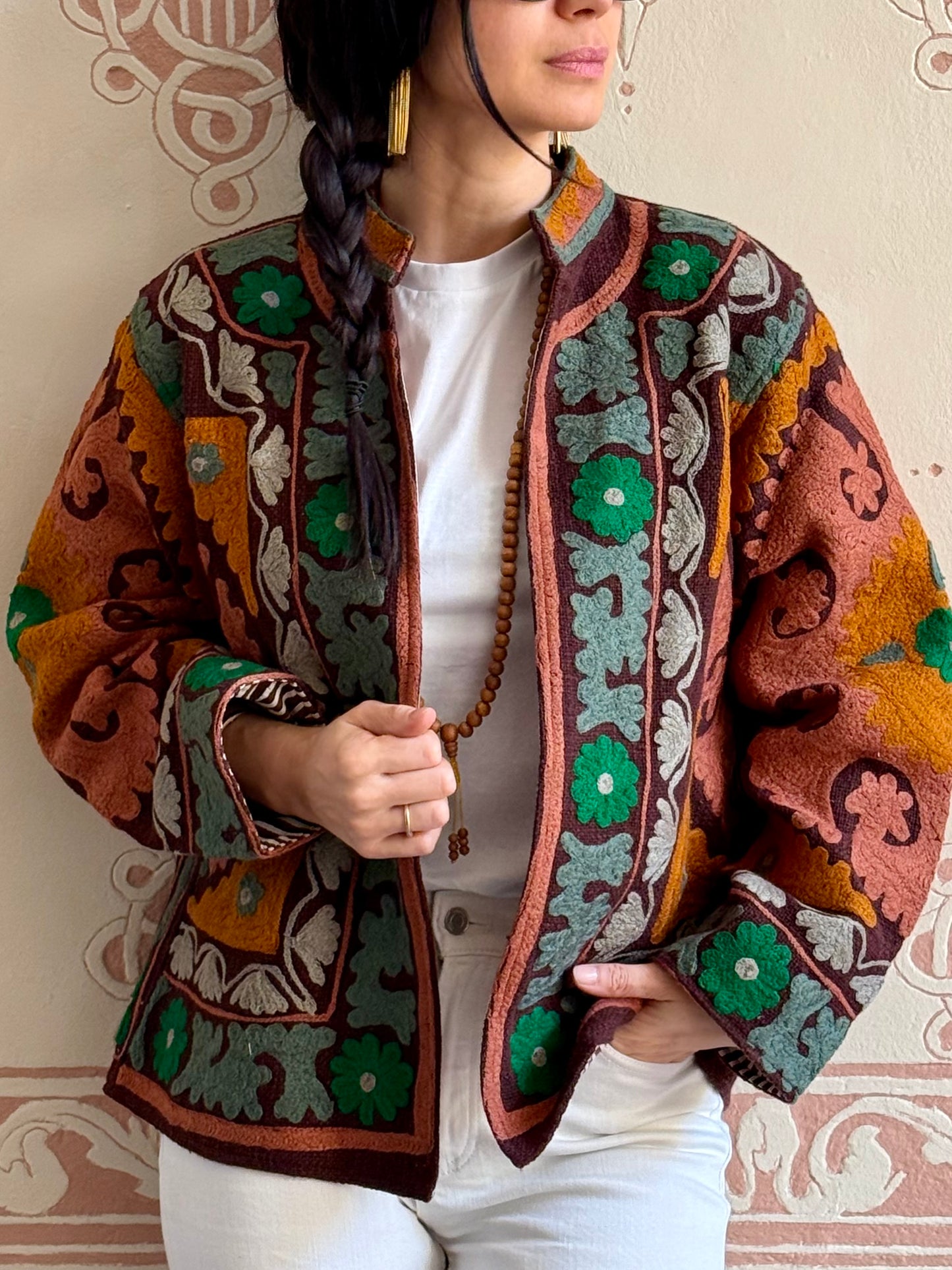 Cotton Suzani Jacket Embroidered Reversible