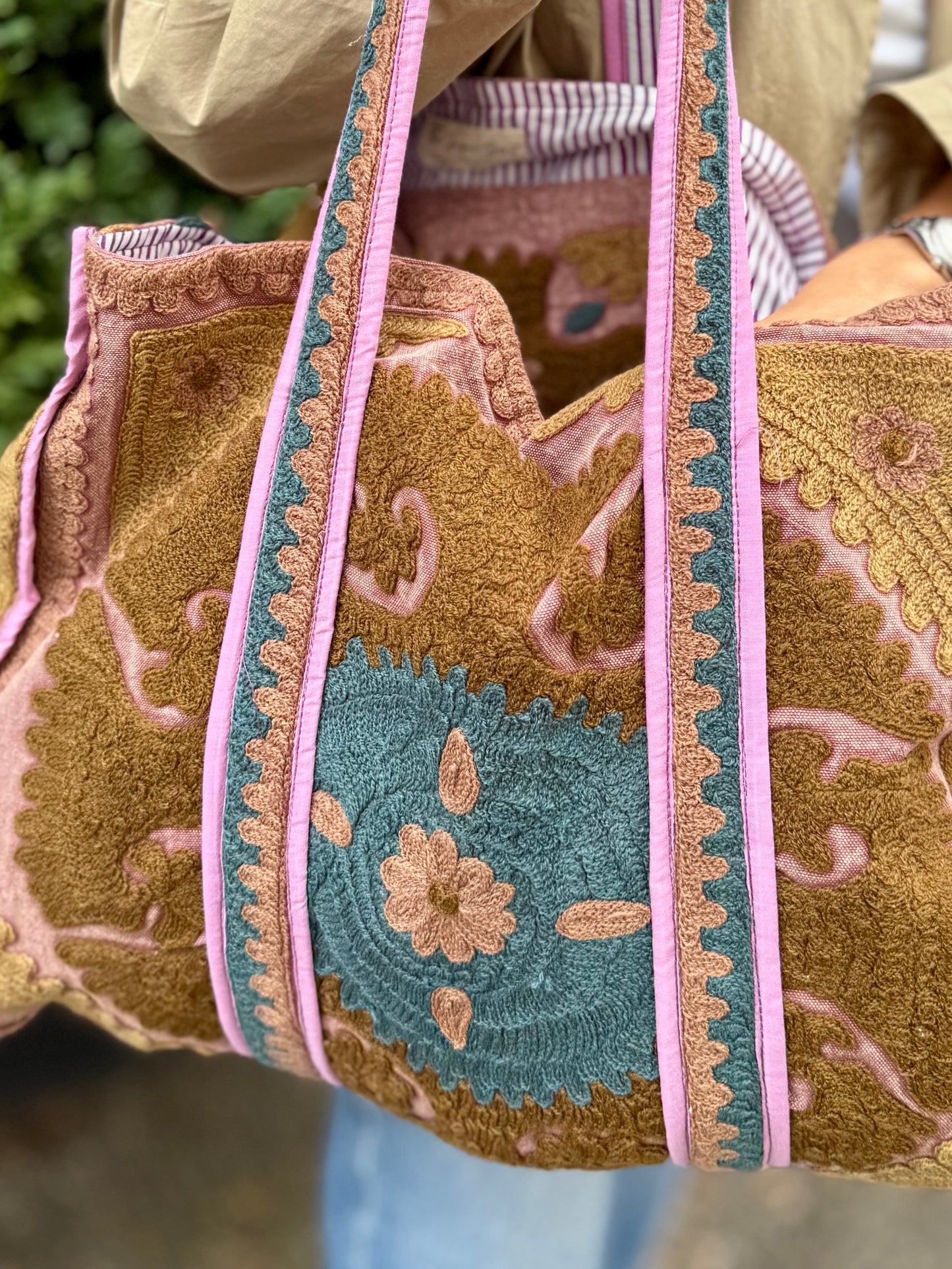 Suzani Embroidered Tote Bag