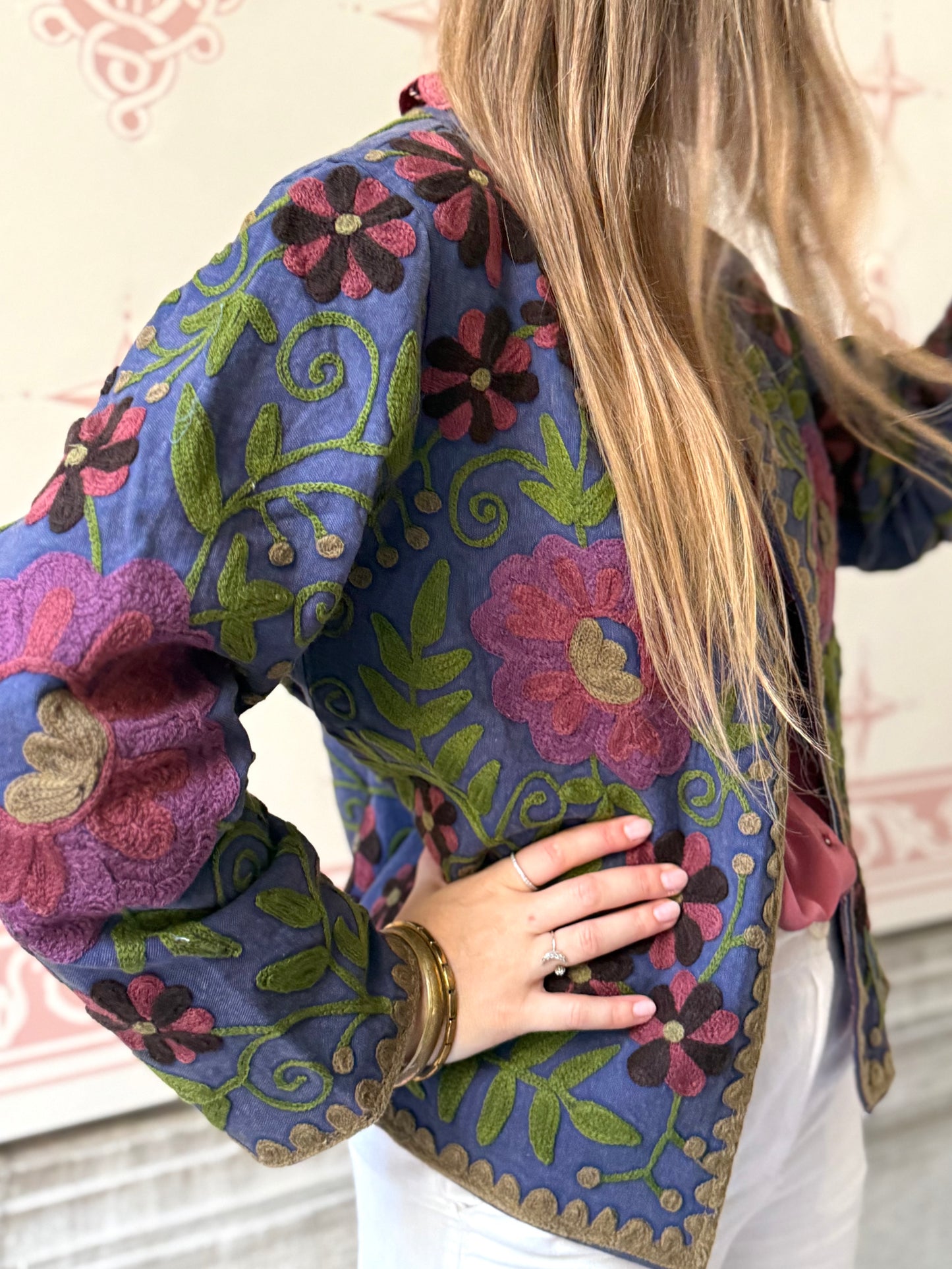 Cotton Suzani Jacket Embroidered Reversible