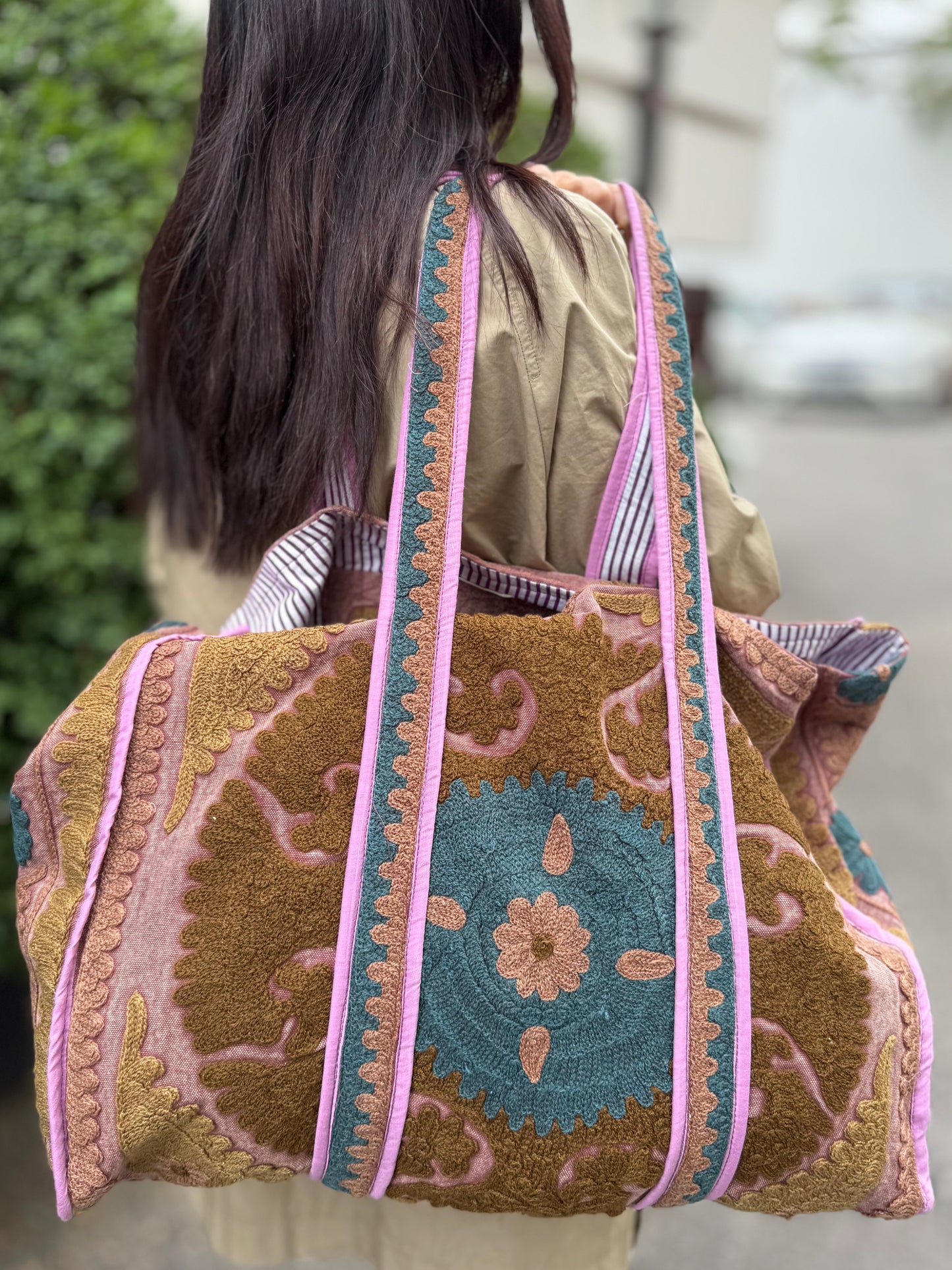 Suzani Embroidered Tote Bag