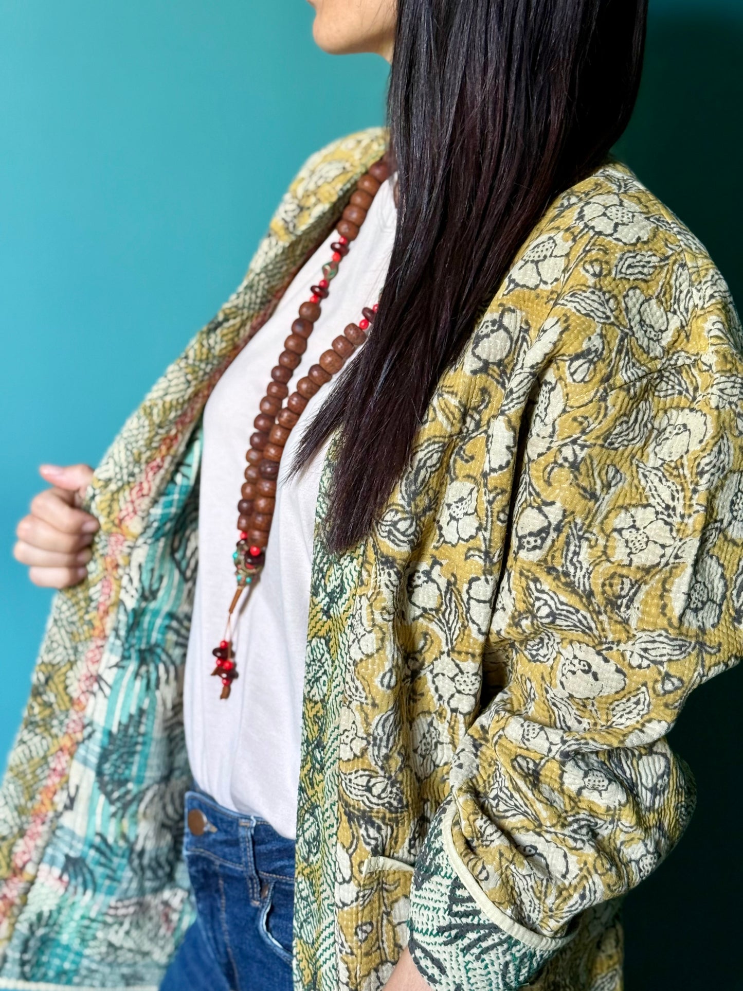 Vintage Kantha Giacca Kimono
