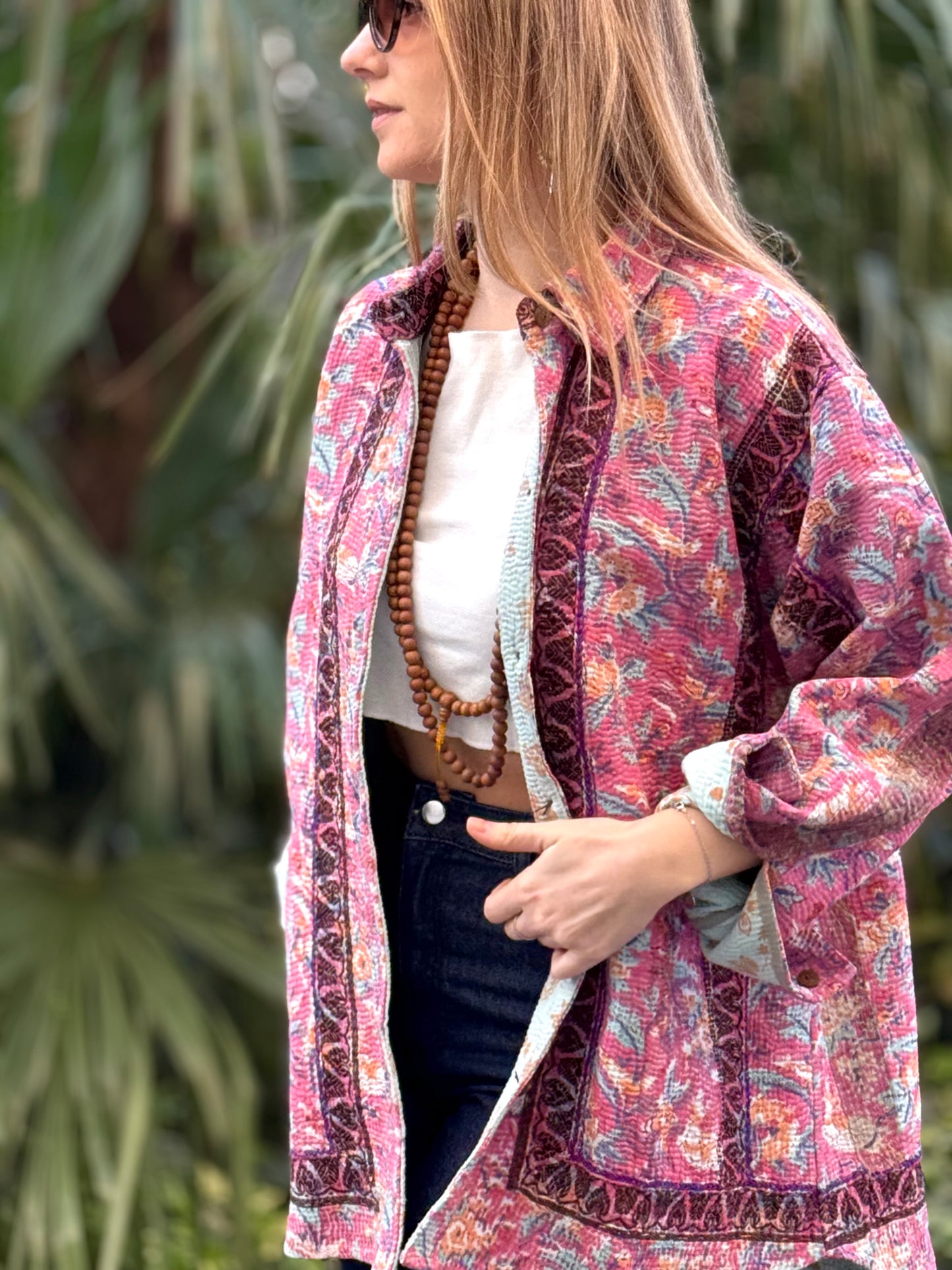 Old Kantha Over Shirt Jacket - handmade