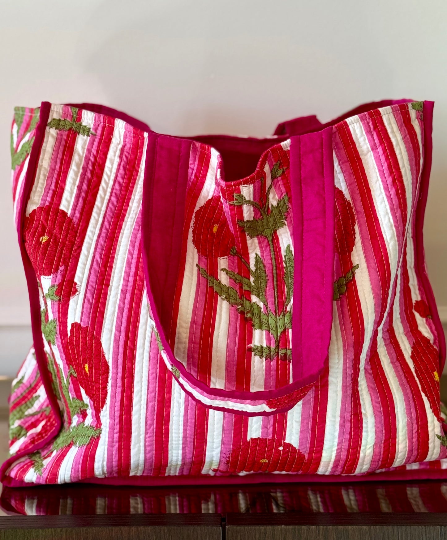 Quilted organic cotton Tote Bag - Eve