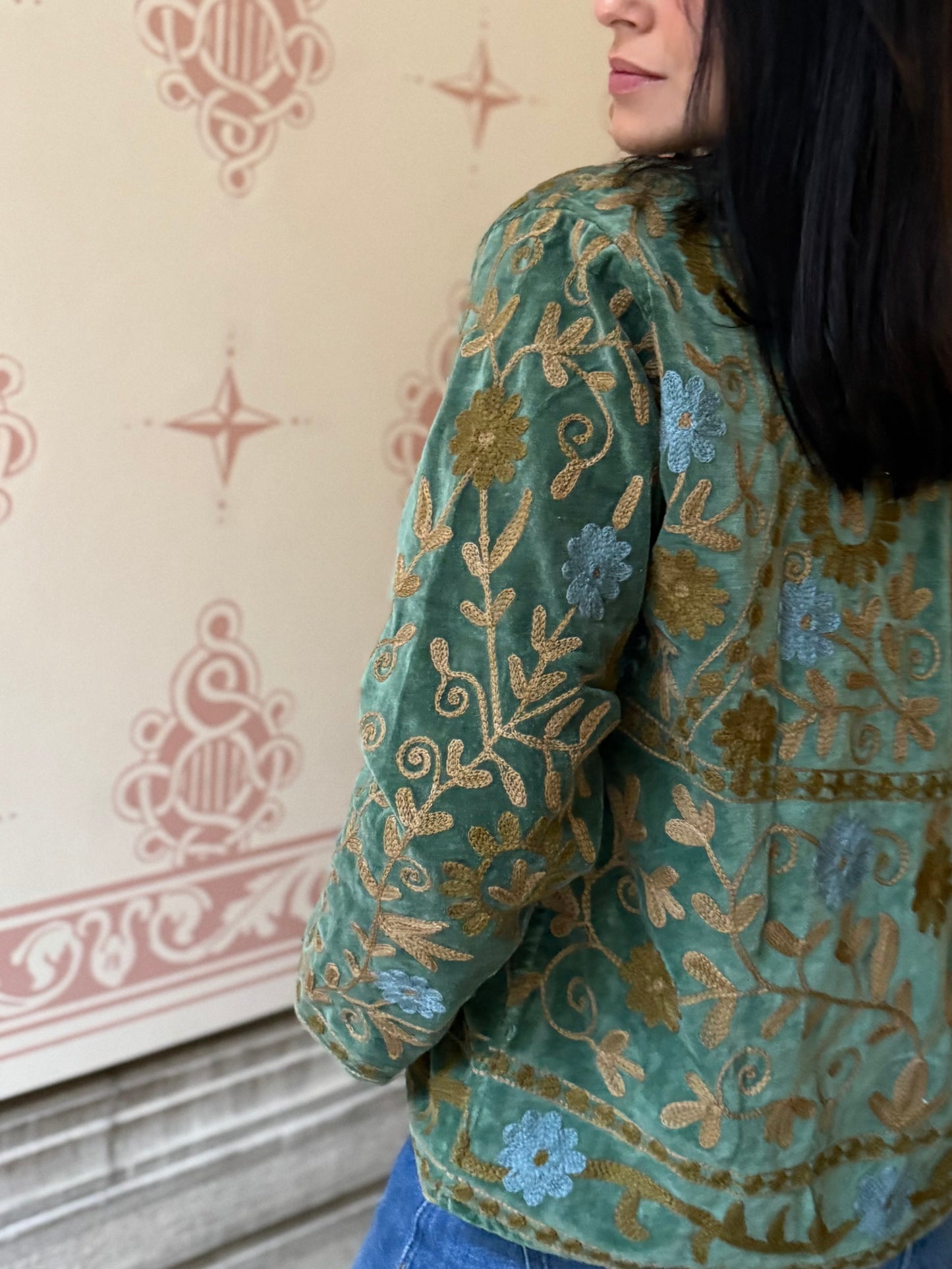 Paris Velvet Jacket - Green Medium