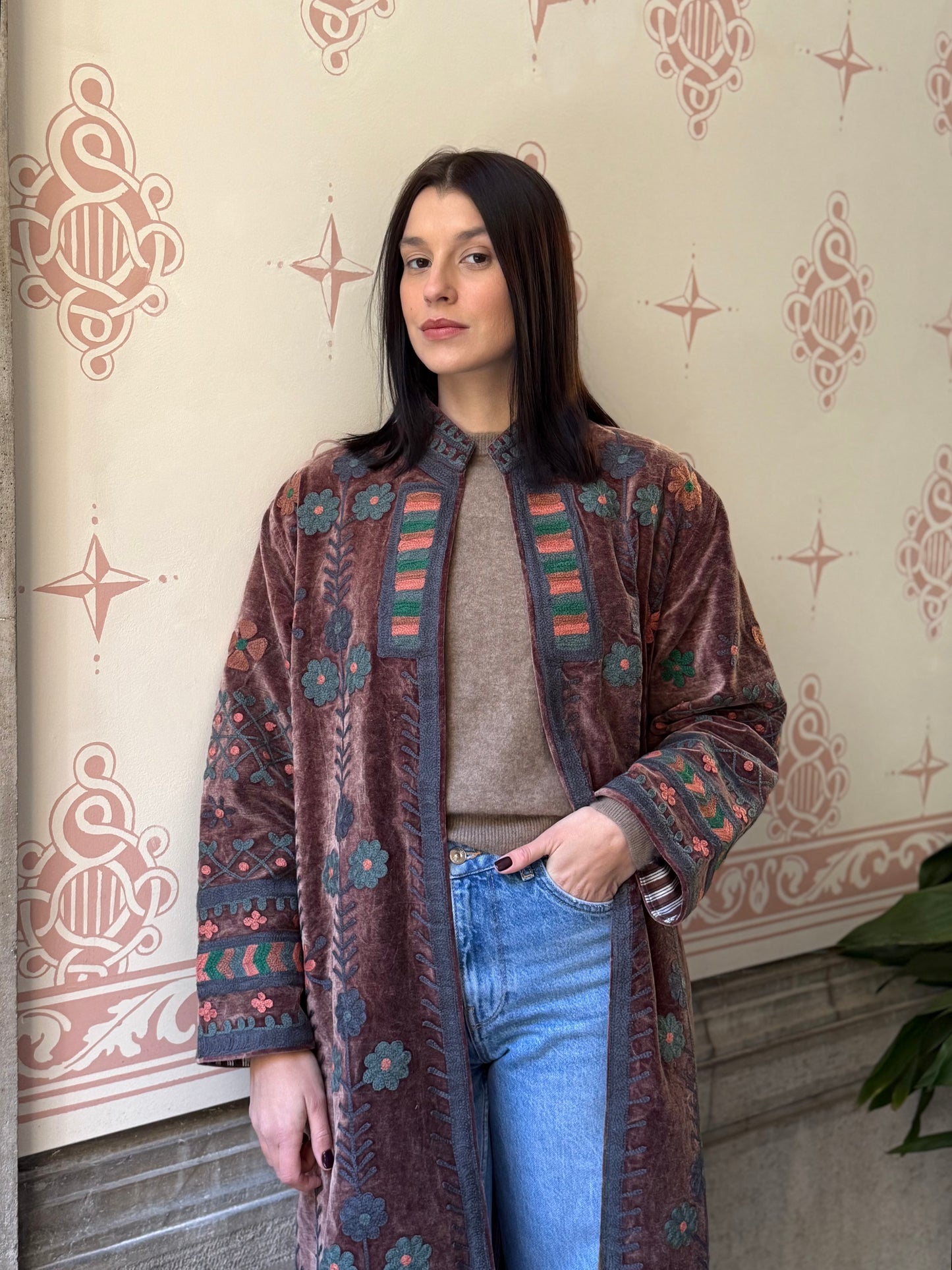Velvet Embroidered Coat