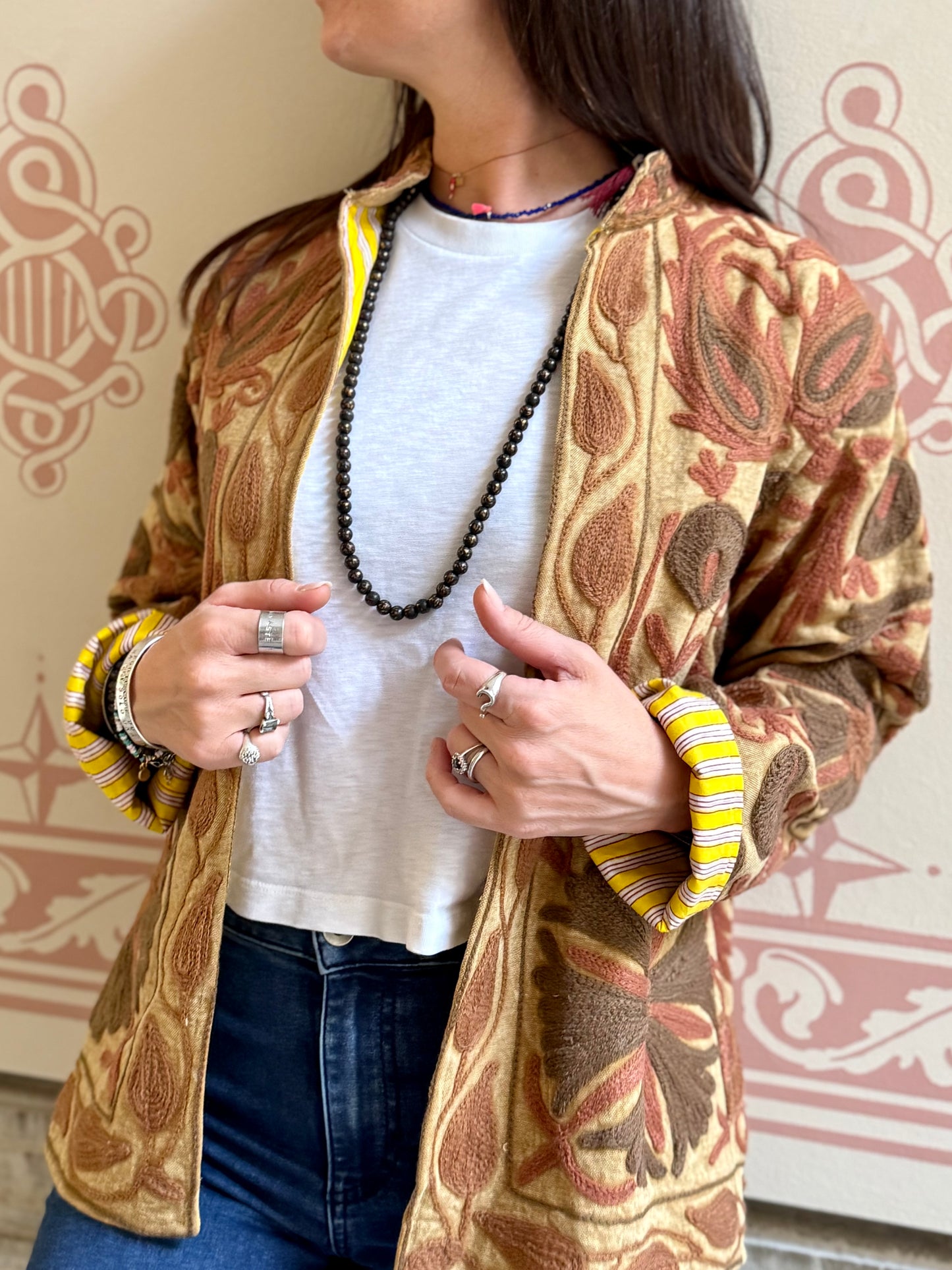 Cotton Suzani Jacket Embroidered Reversible